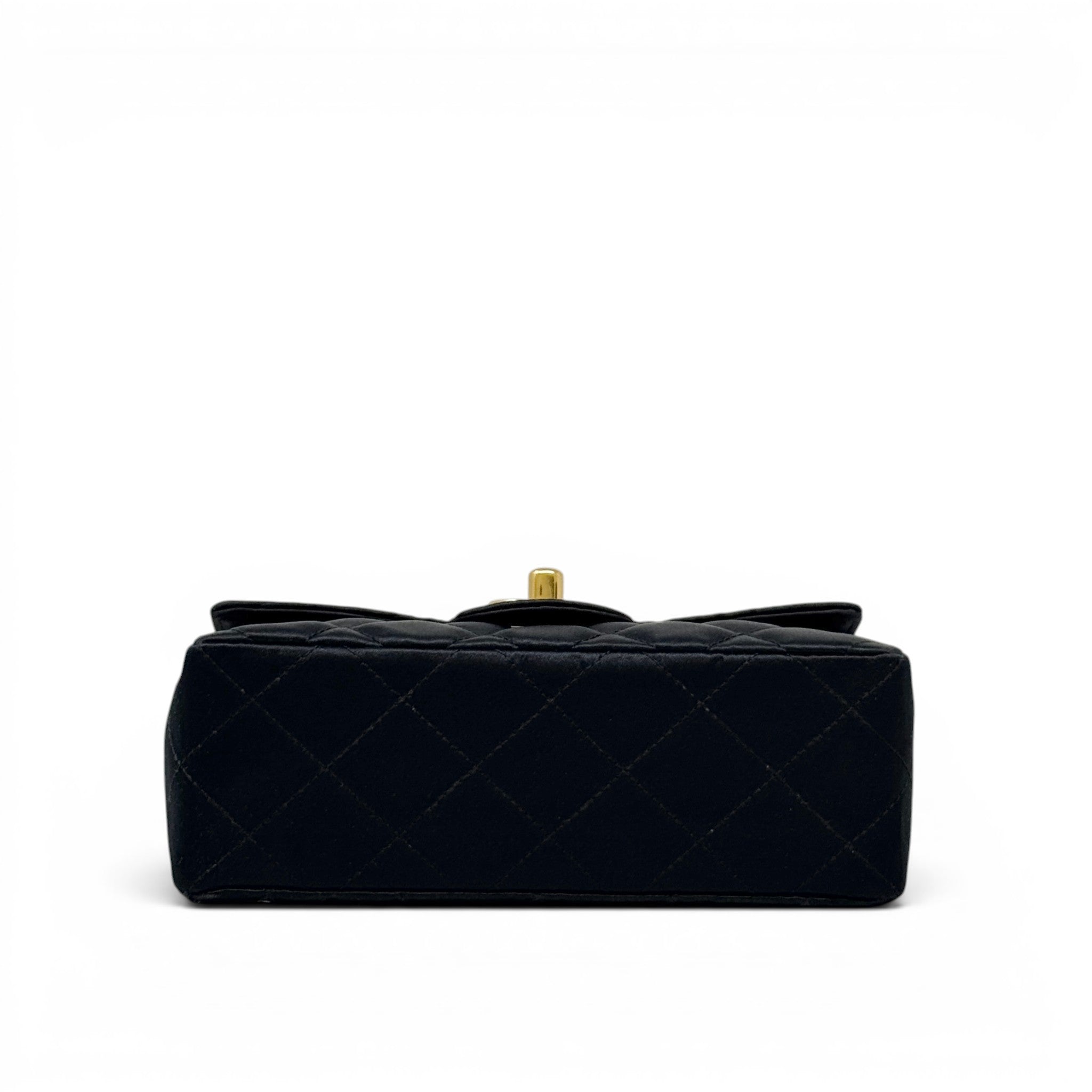 Chanel Black Satin Mini Square Flap