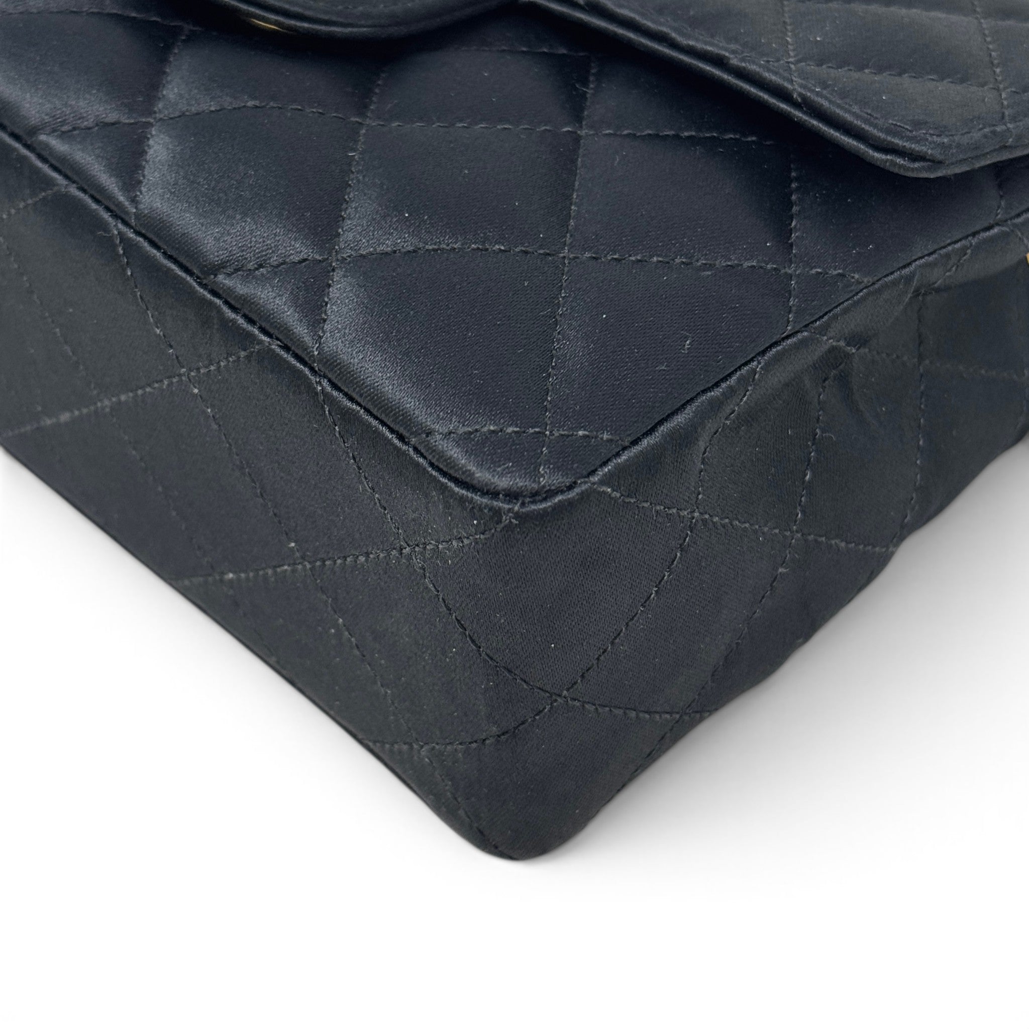 Chanel Black Satin Mini Square Flap