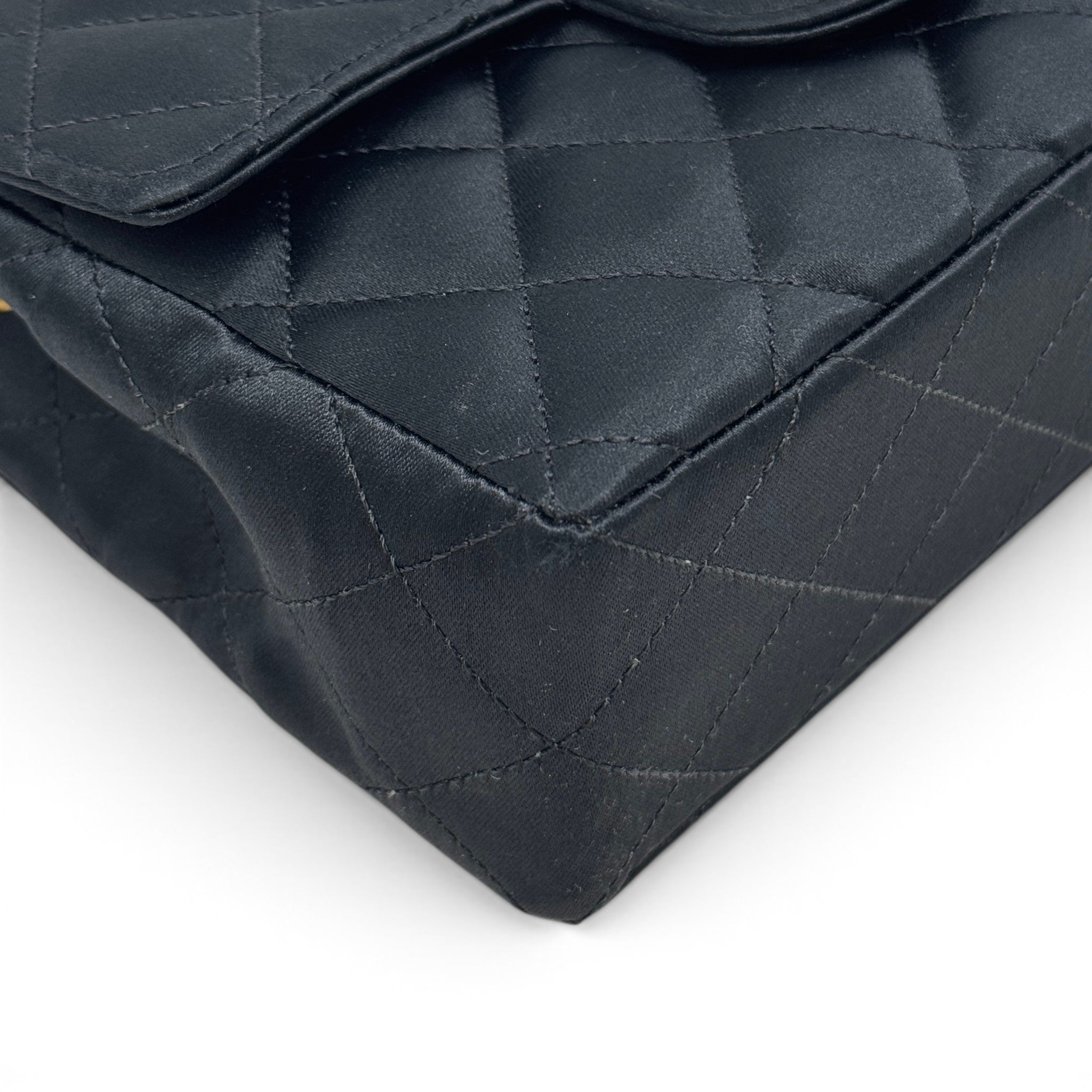 Chanel Black Satin Mini Square Flap