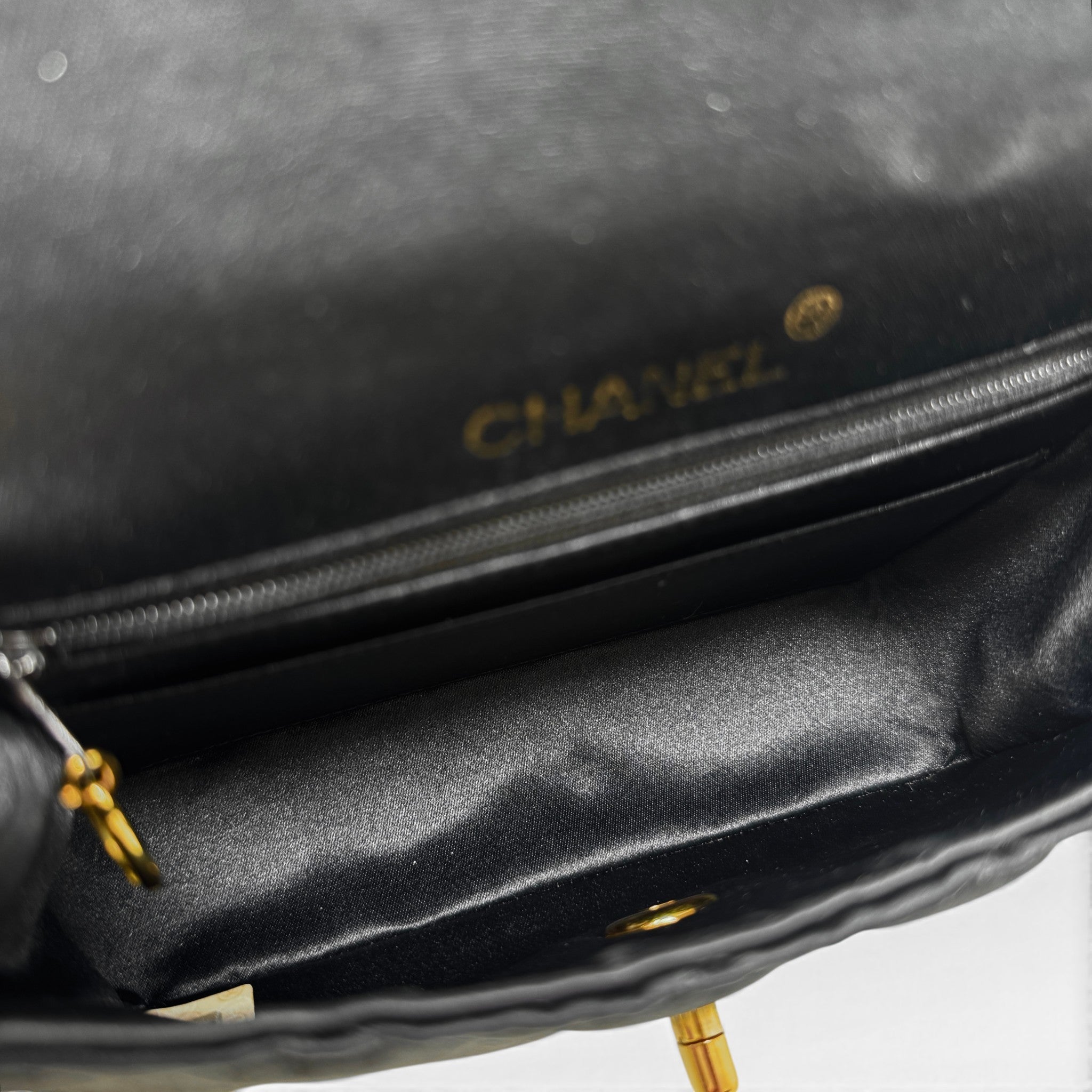 Chanel Black Satin Mini Square Flap
