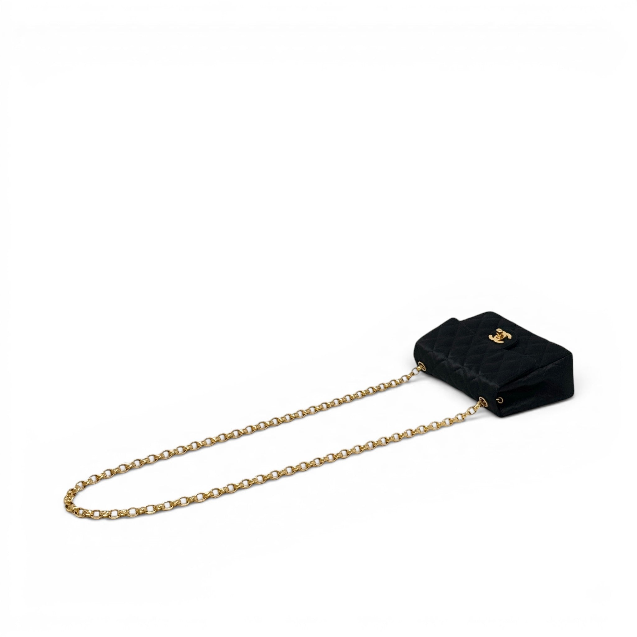 Chanel Black Satin Mini Square Flap