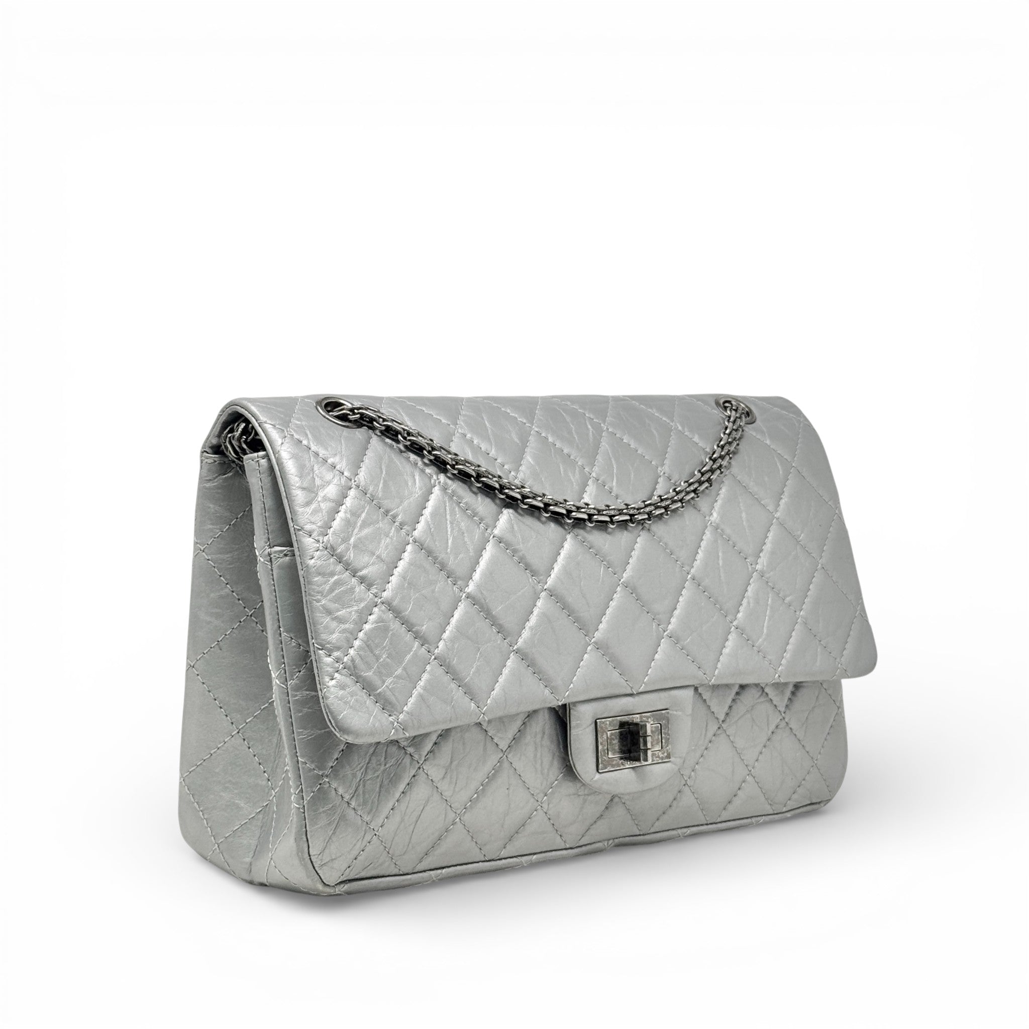 Chanel Silver Calfskin 2.55 Reissue 227