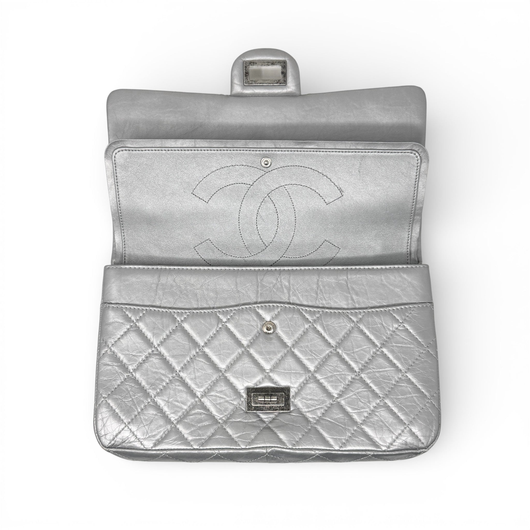 Chanel Silver Calfskin 2.55 Reissue 227