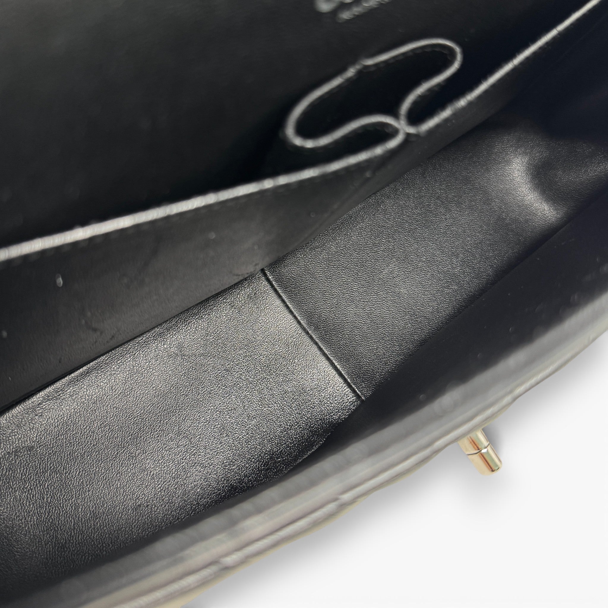 Chanel Black Chevron Jumbo Flap