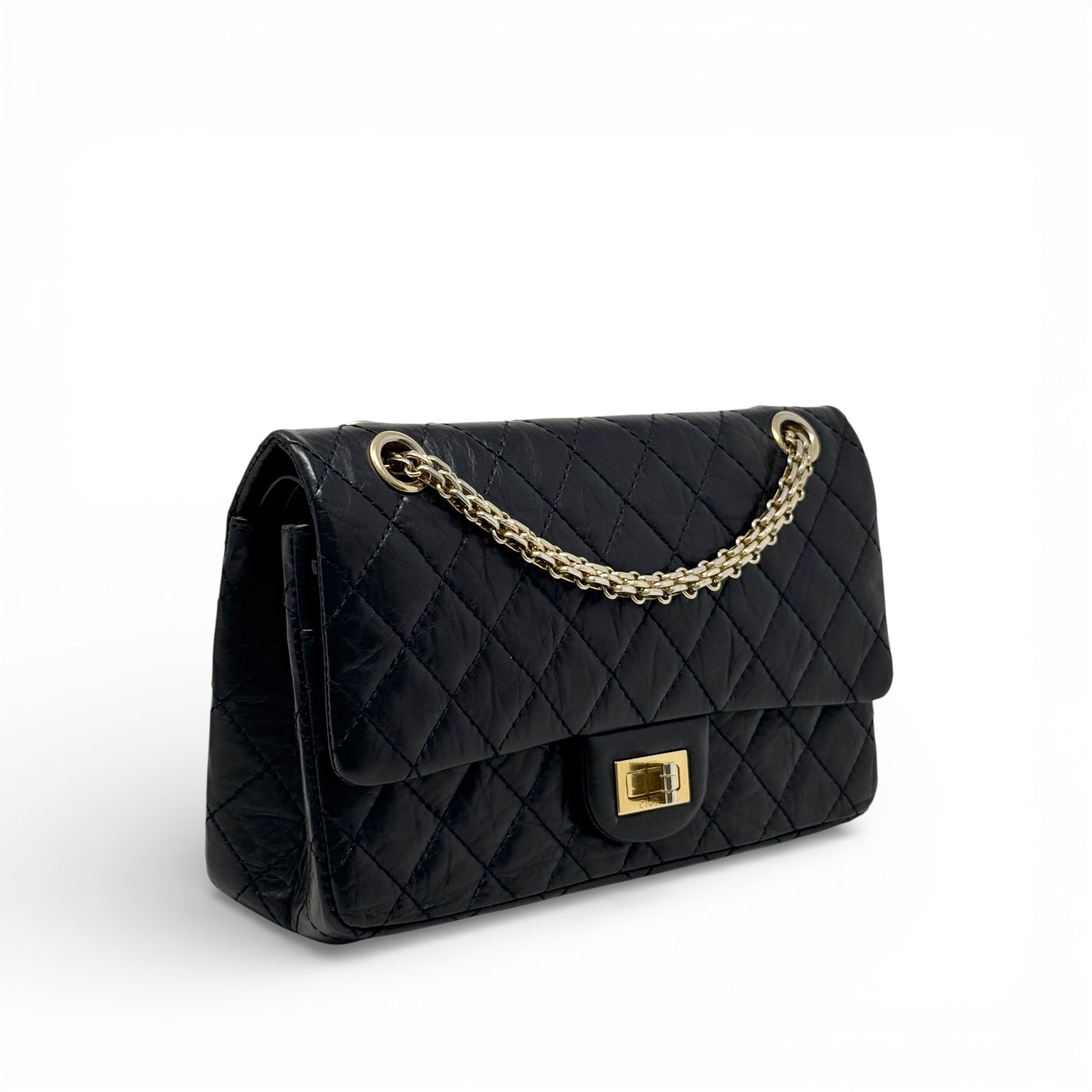Chanel Black Calfskin 2.55 Reissue 225