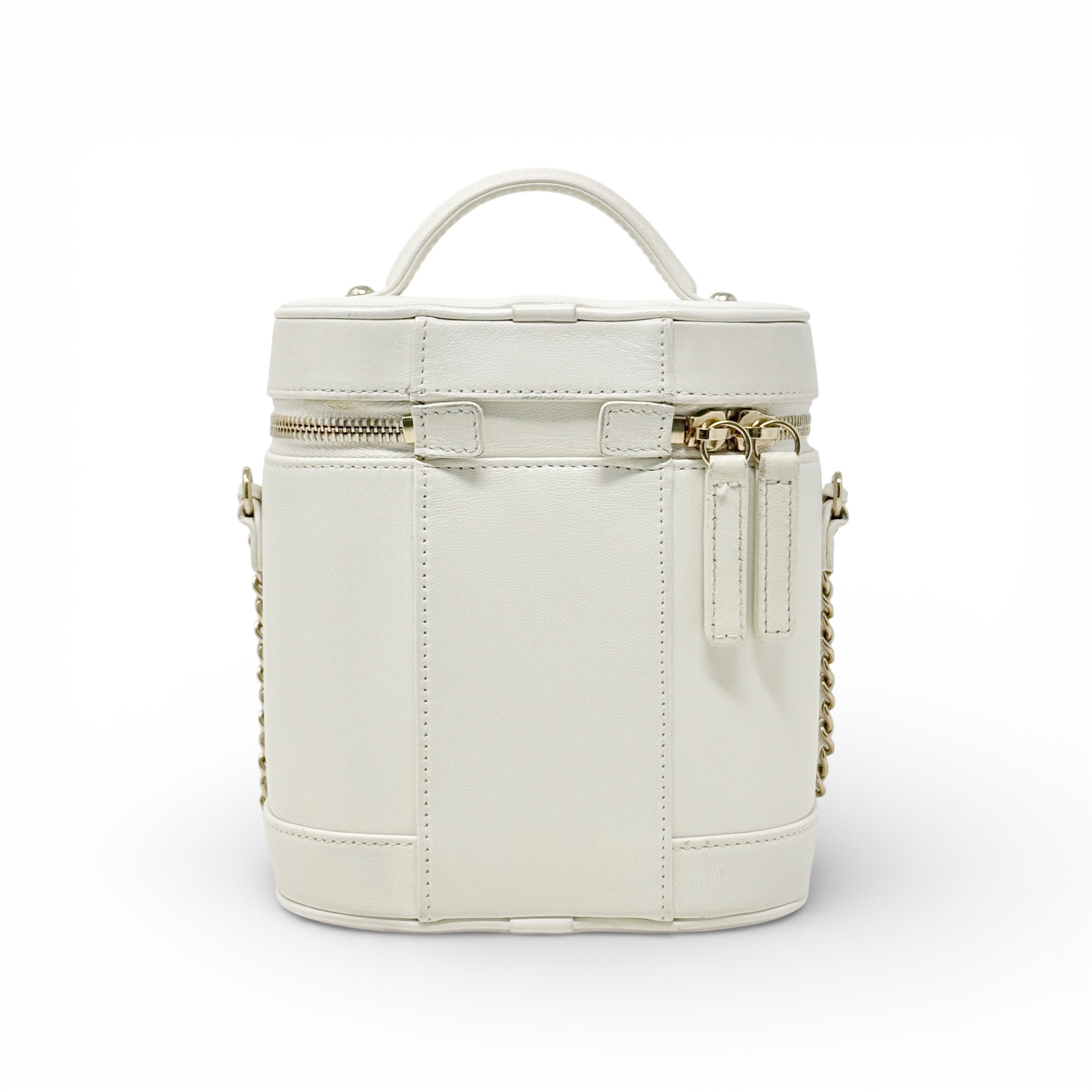 Chanel White CC Mania Vanity Case