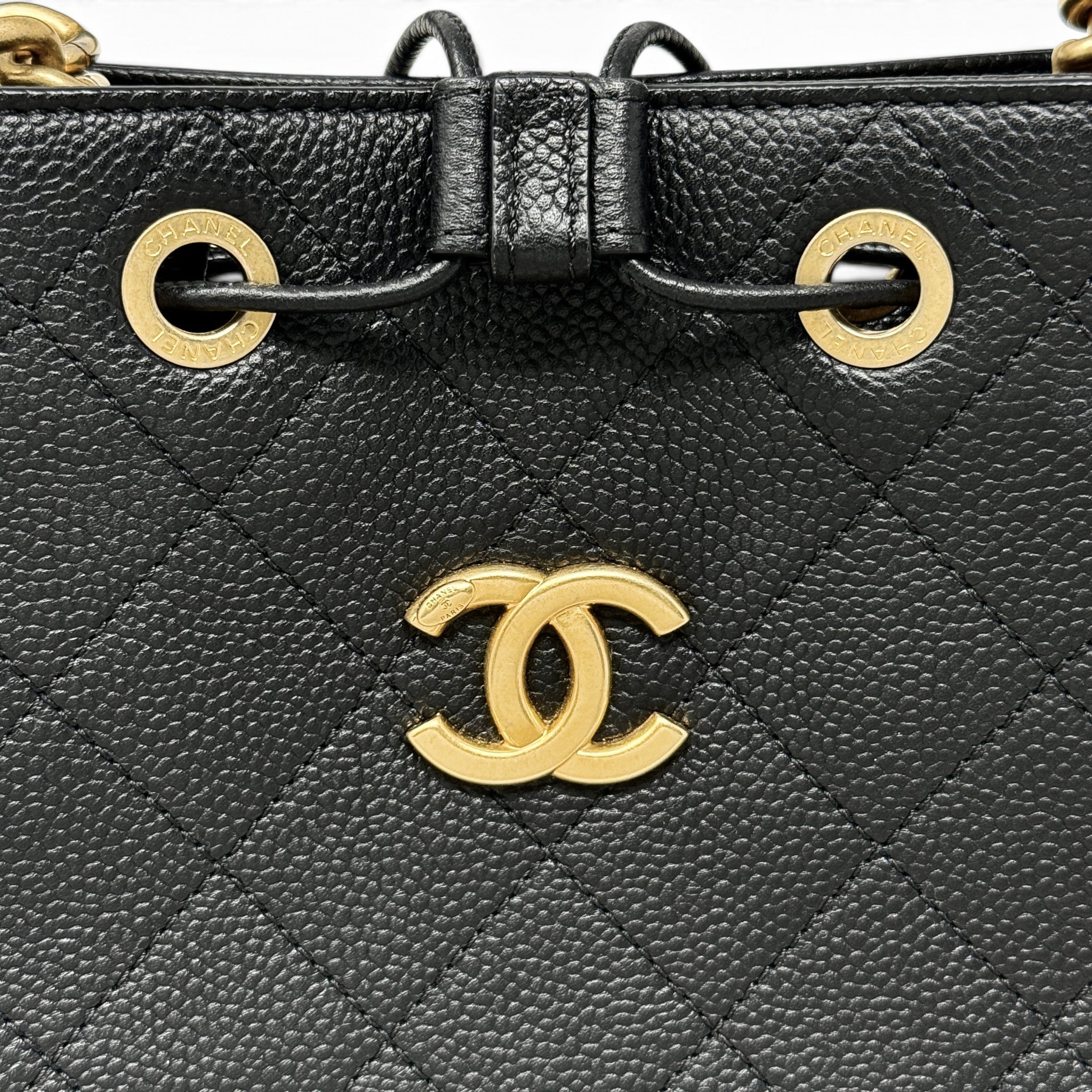 Chanel Black Small Drawstring Bucket Bag