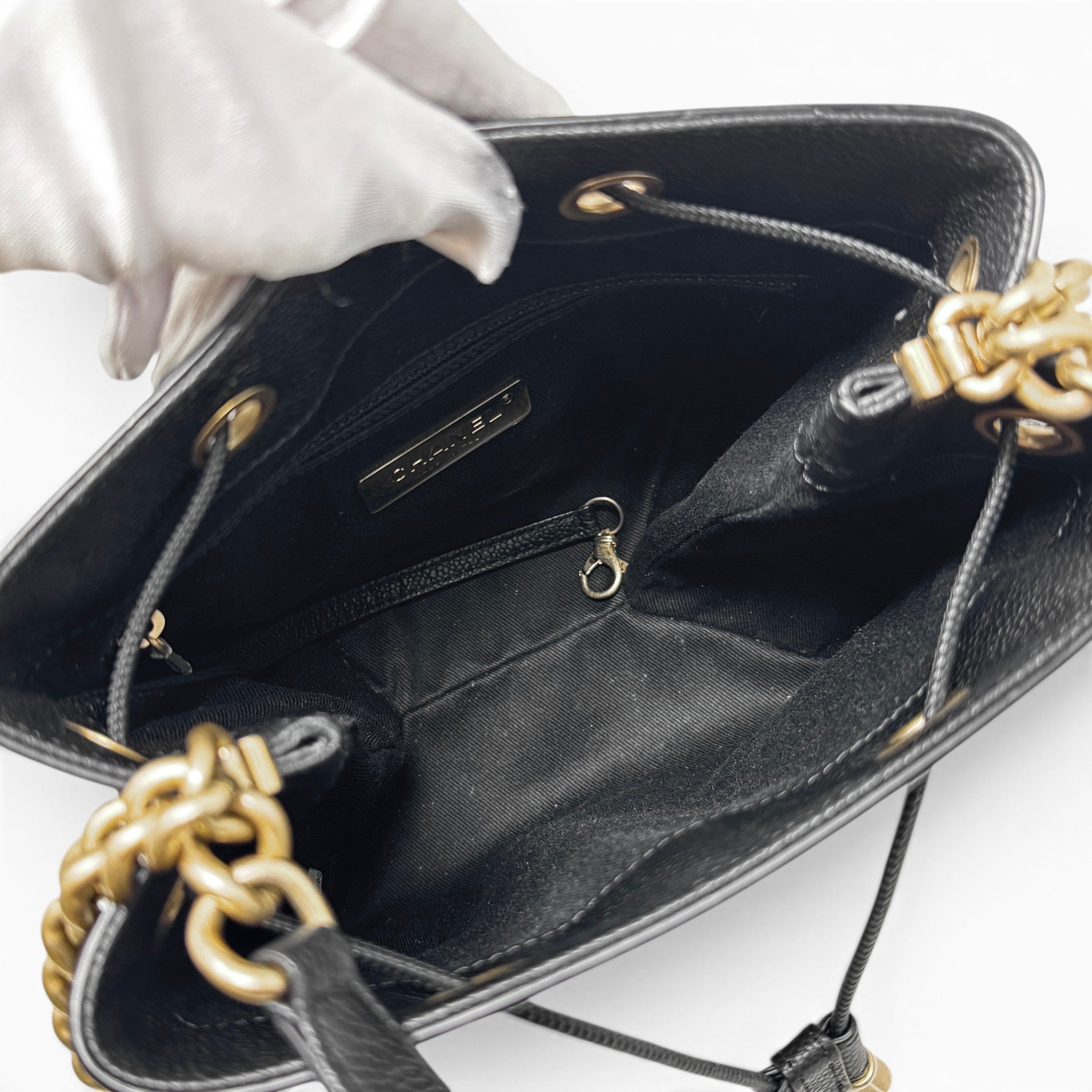 Chanel Black Small Drawstring Bucket Bag