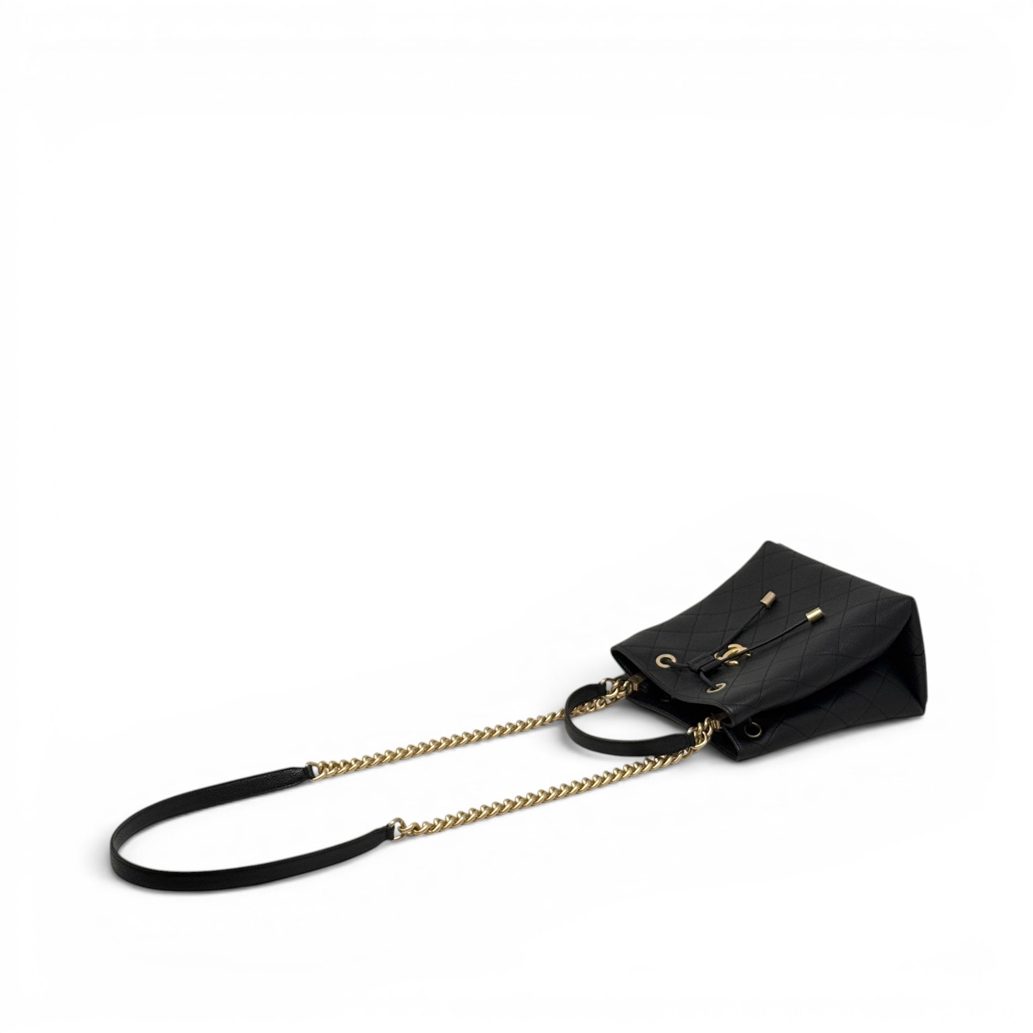 Chanel Black Small Drawstring Bucket Bag