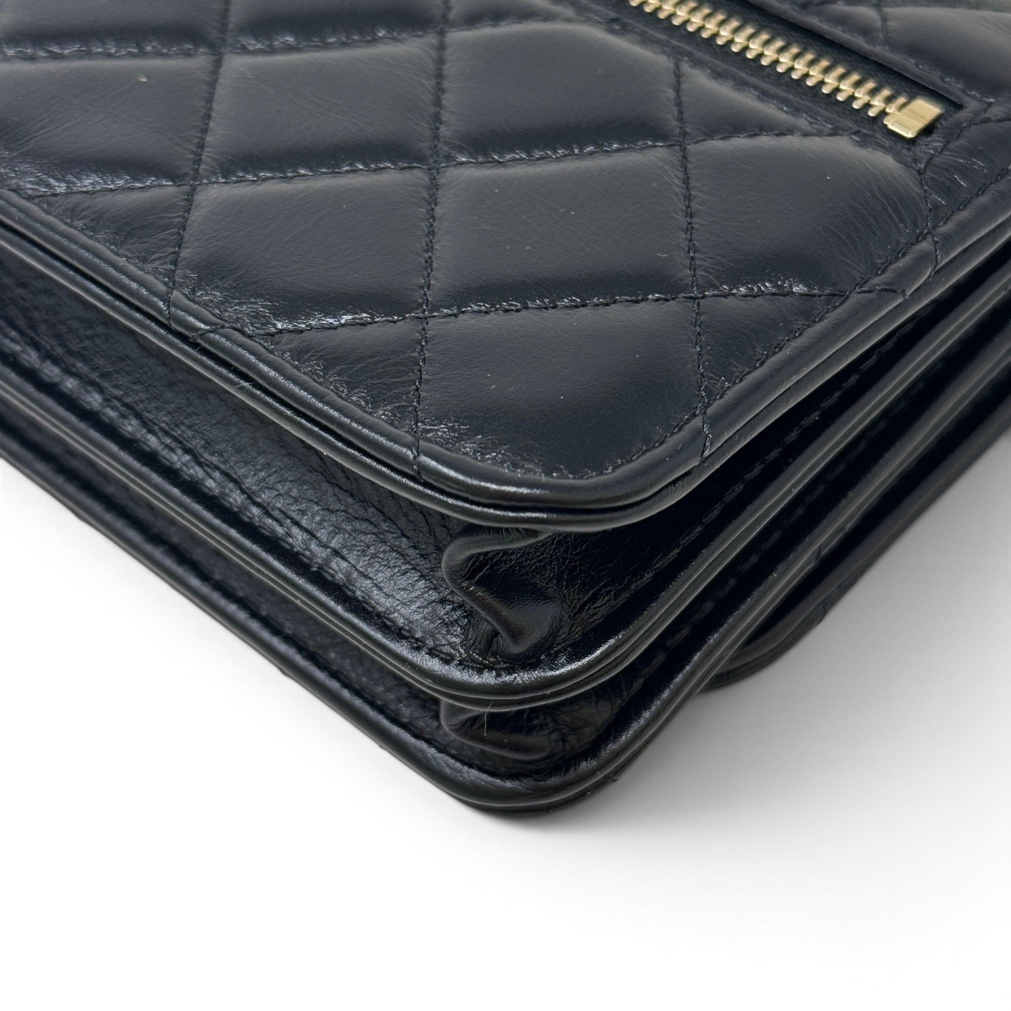 Chanel Black Maxi Pearls Mini Wallet On Chain