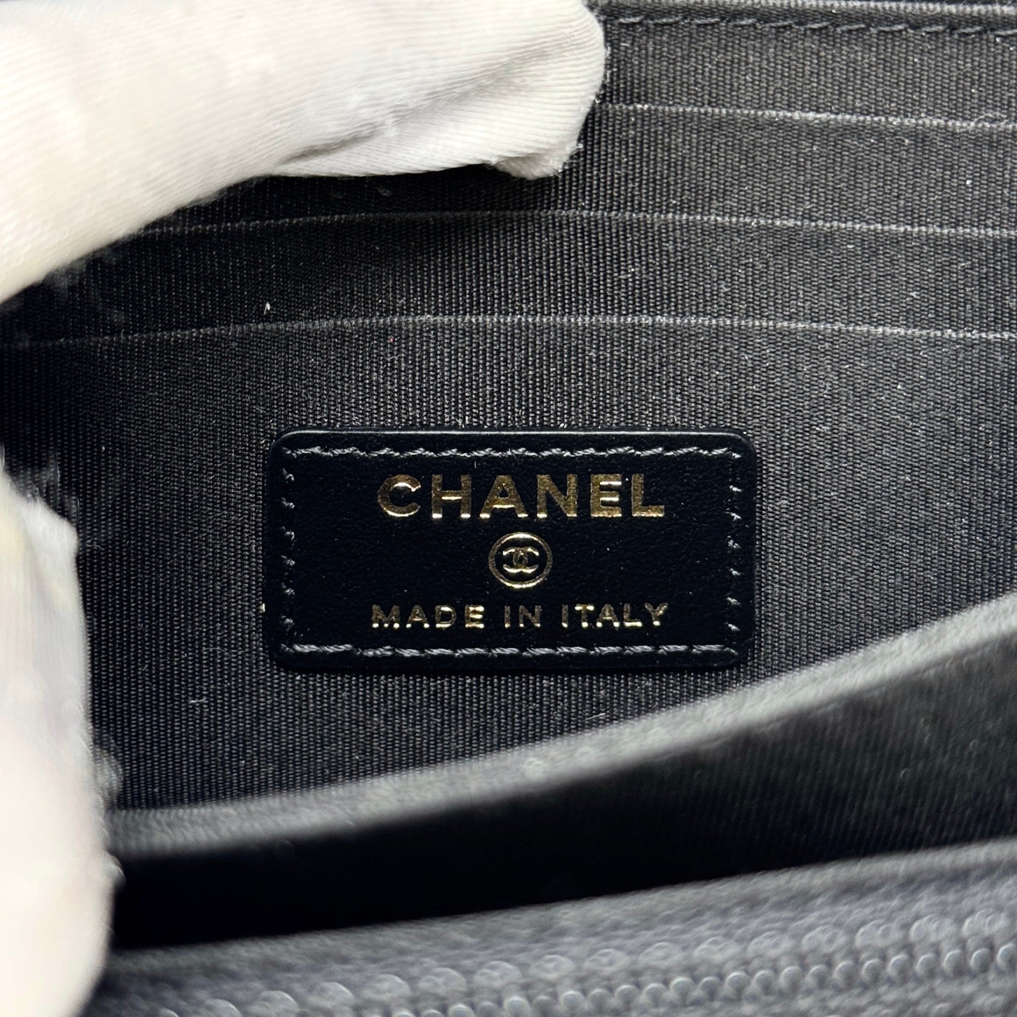 Chanel Black Maxi Pearls Mini Wallet On Chain