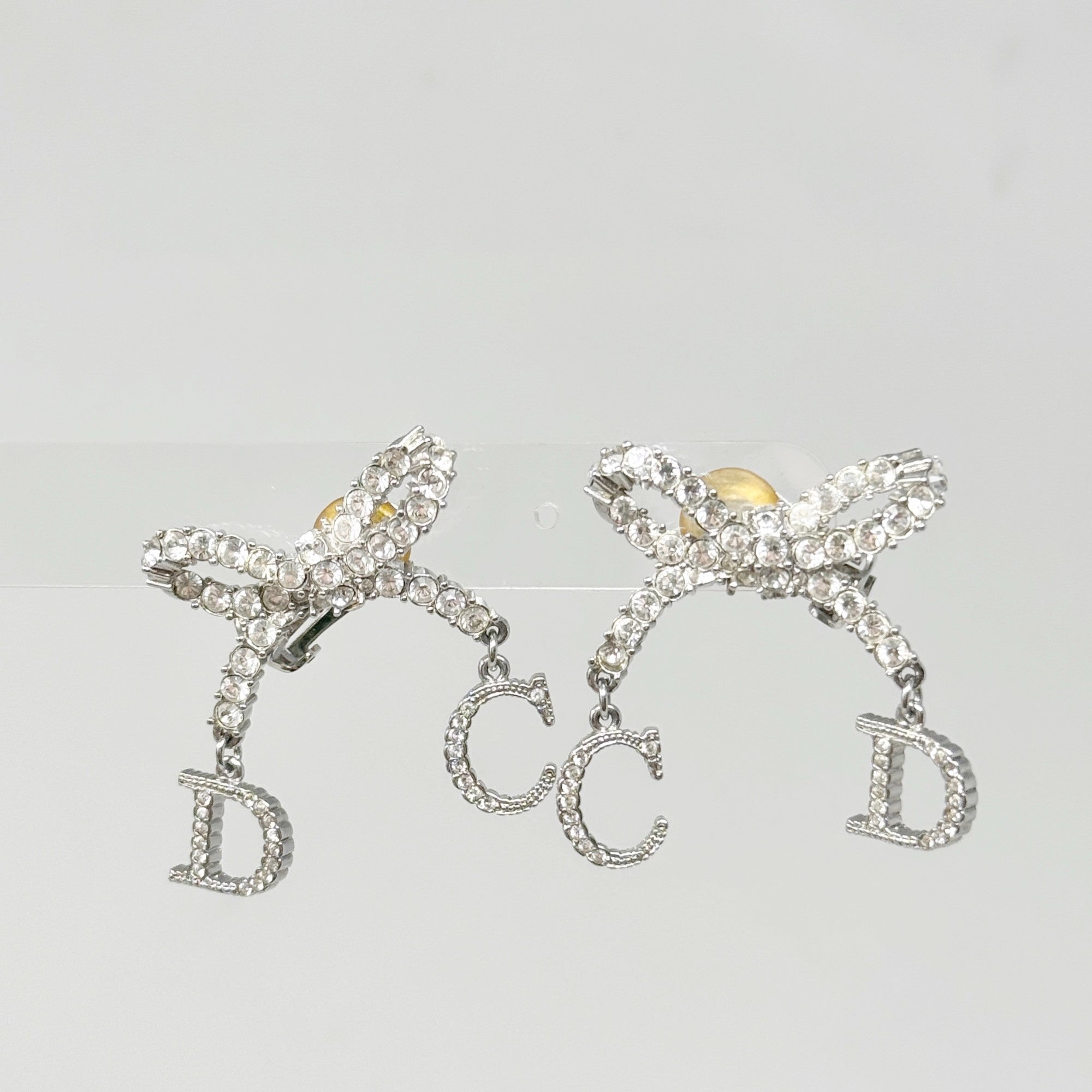 Dior Crystal Bow Clip-on Earrings