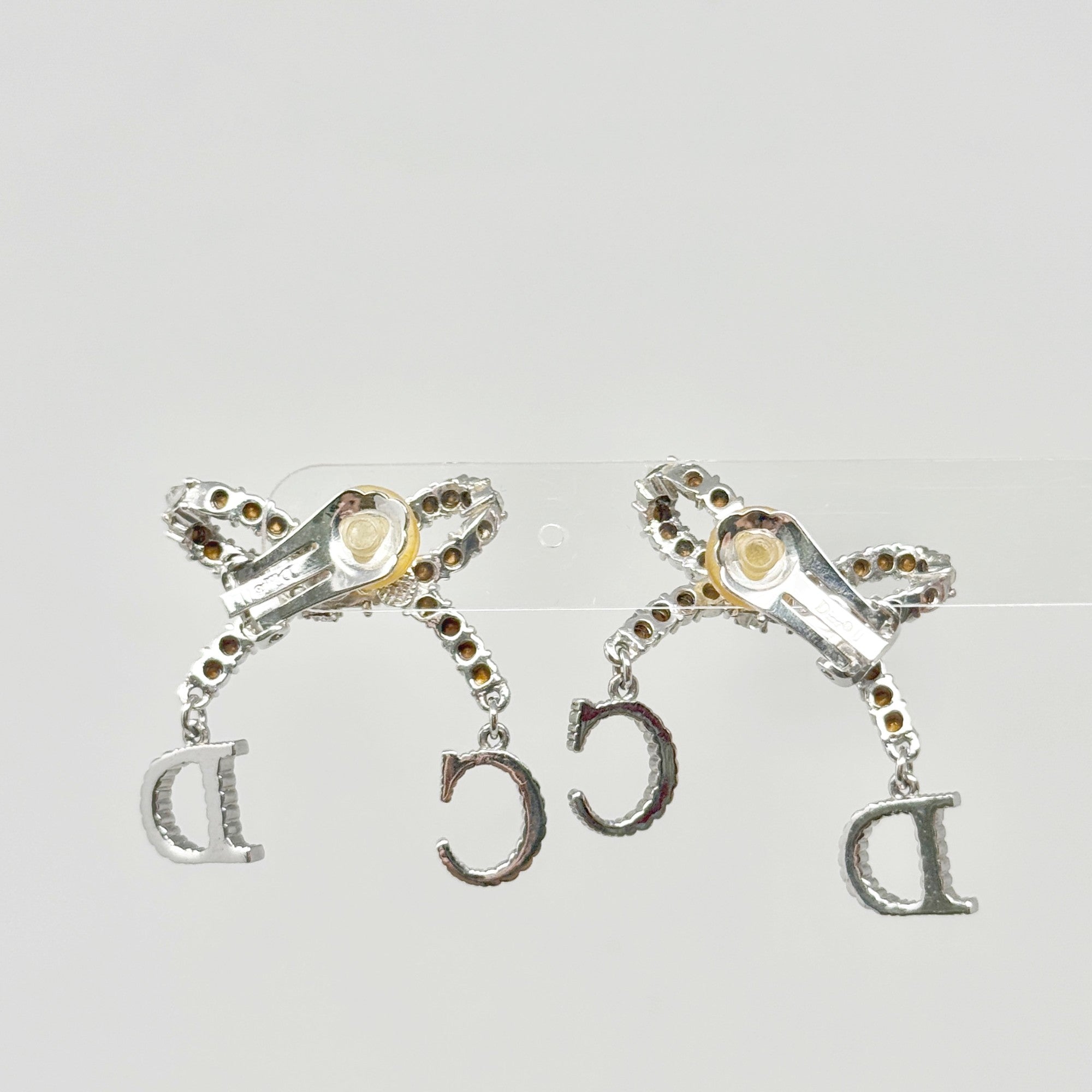 Dior Crystal Bow Clip-on Earrings