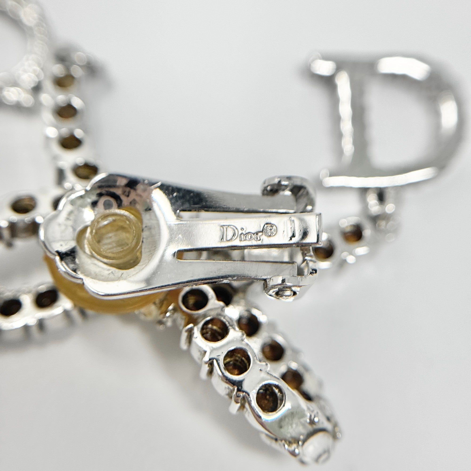 Dior Crystal Bow Clip-on Earrings