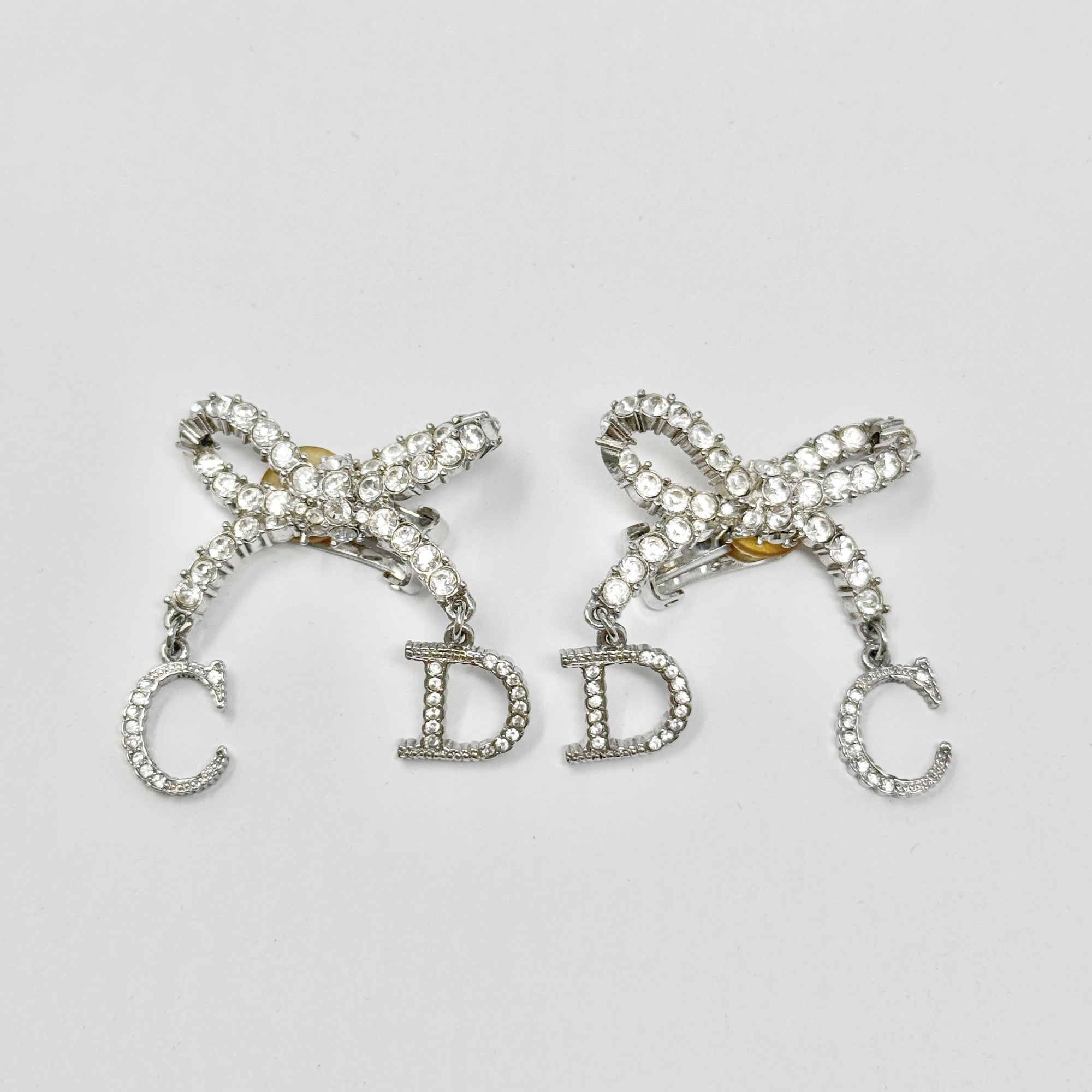 Dior Crystal Bow Clip-on Earrings