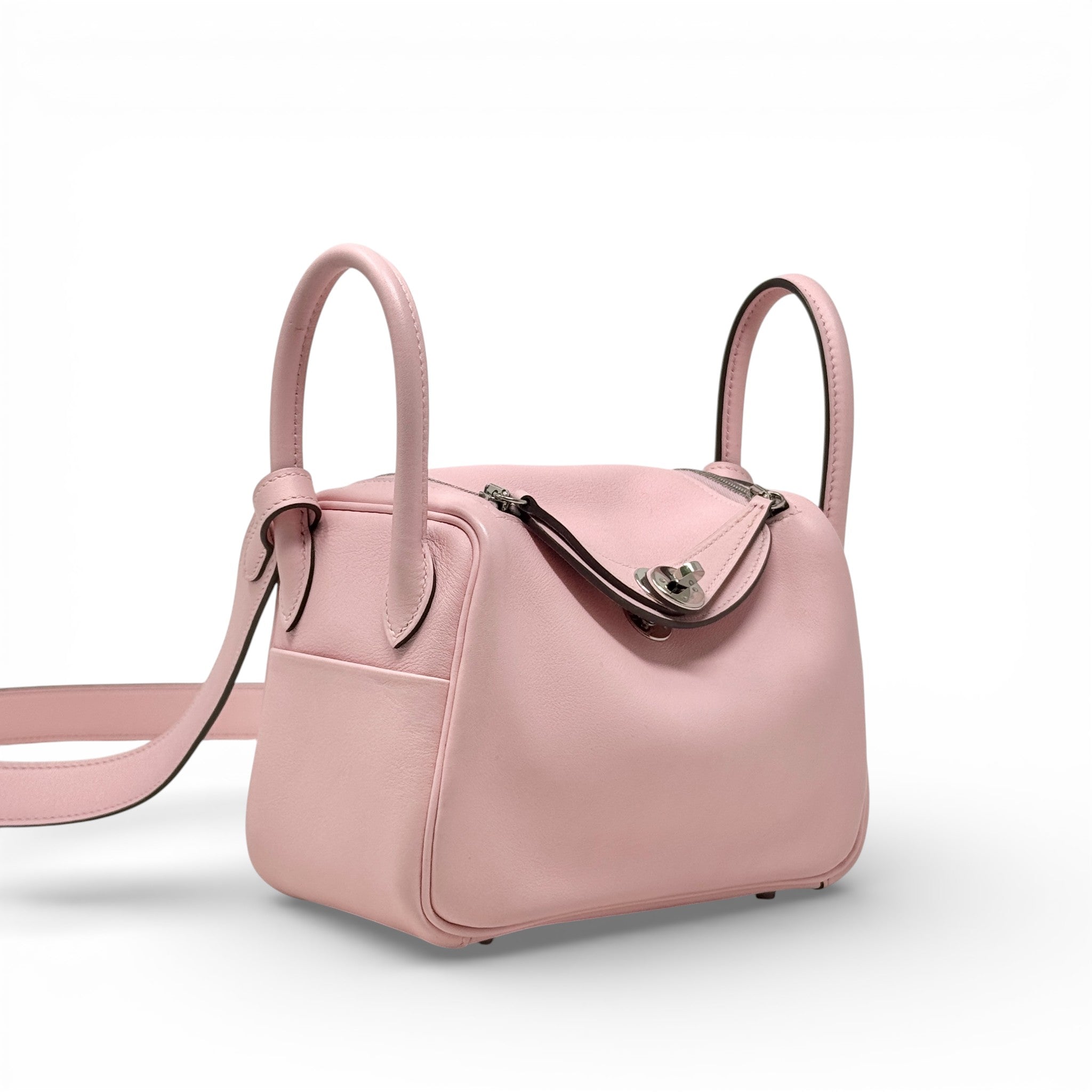 Hermes Rose Sakura Swift Mini Lindy