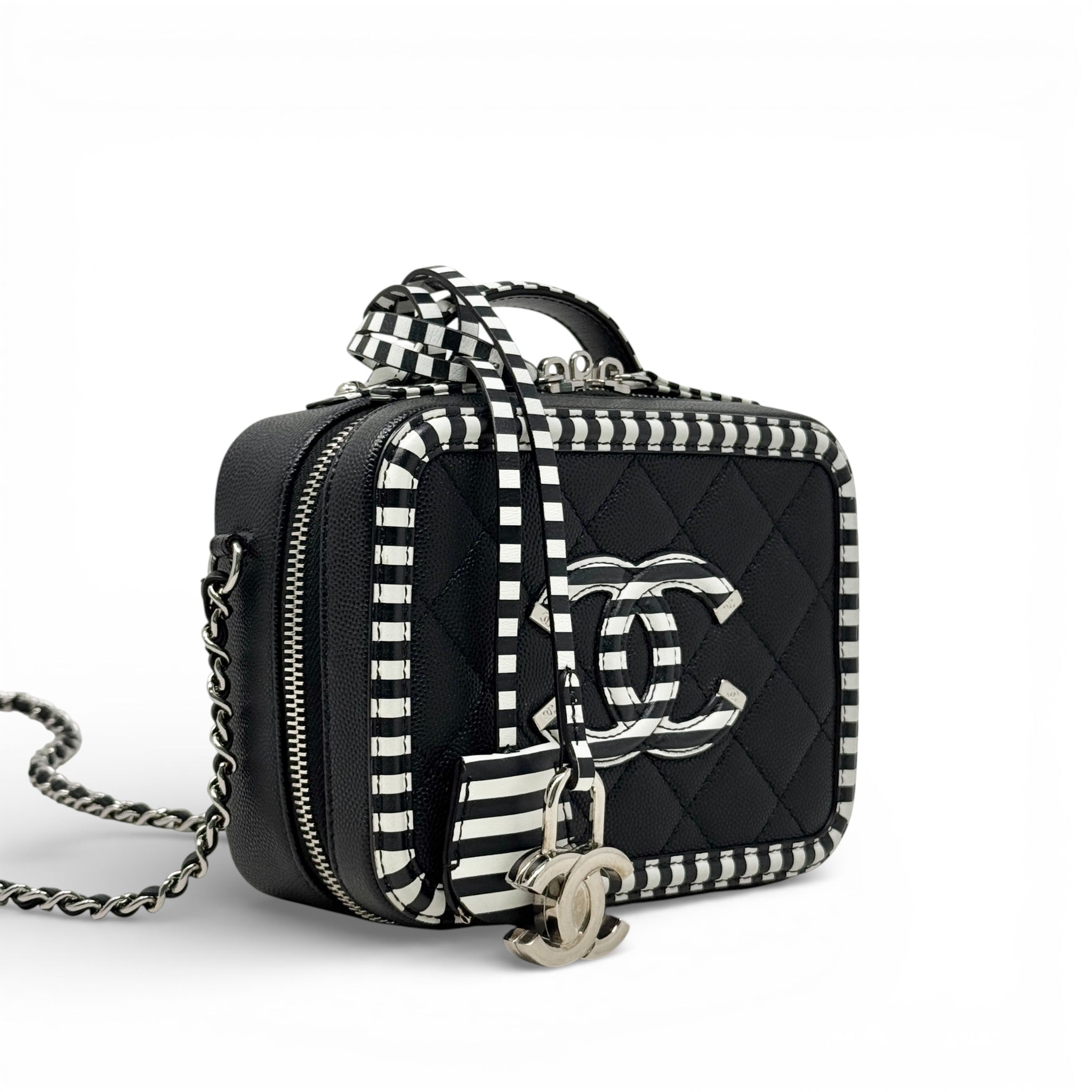 Chanel Black Small Filigree Vanity