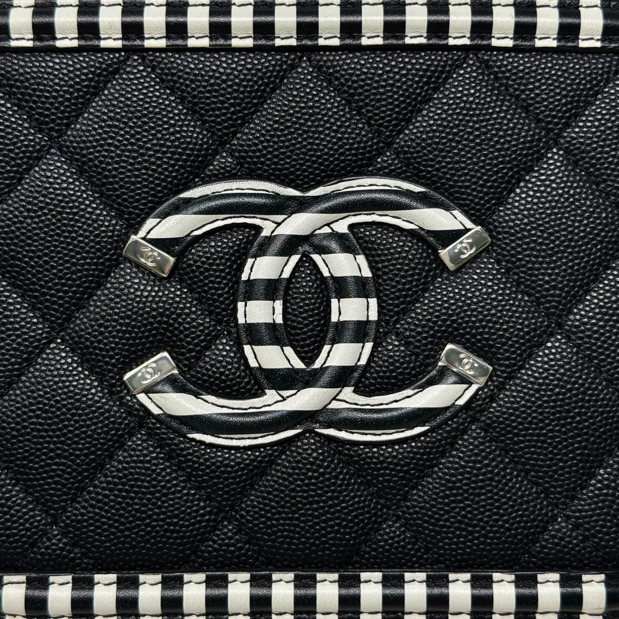 Chanel Black Small Filigree Vanity