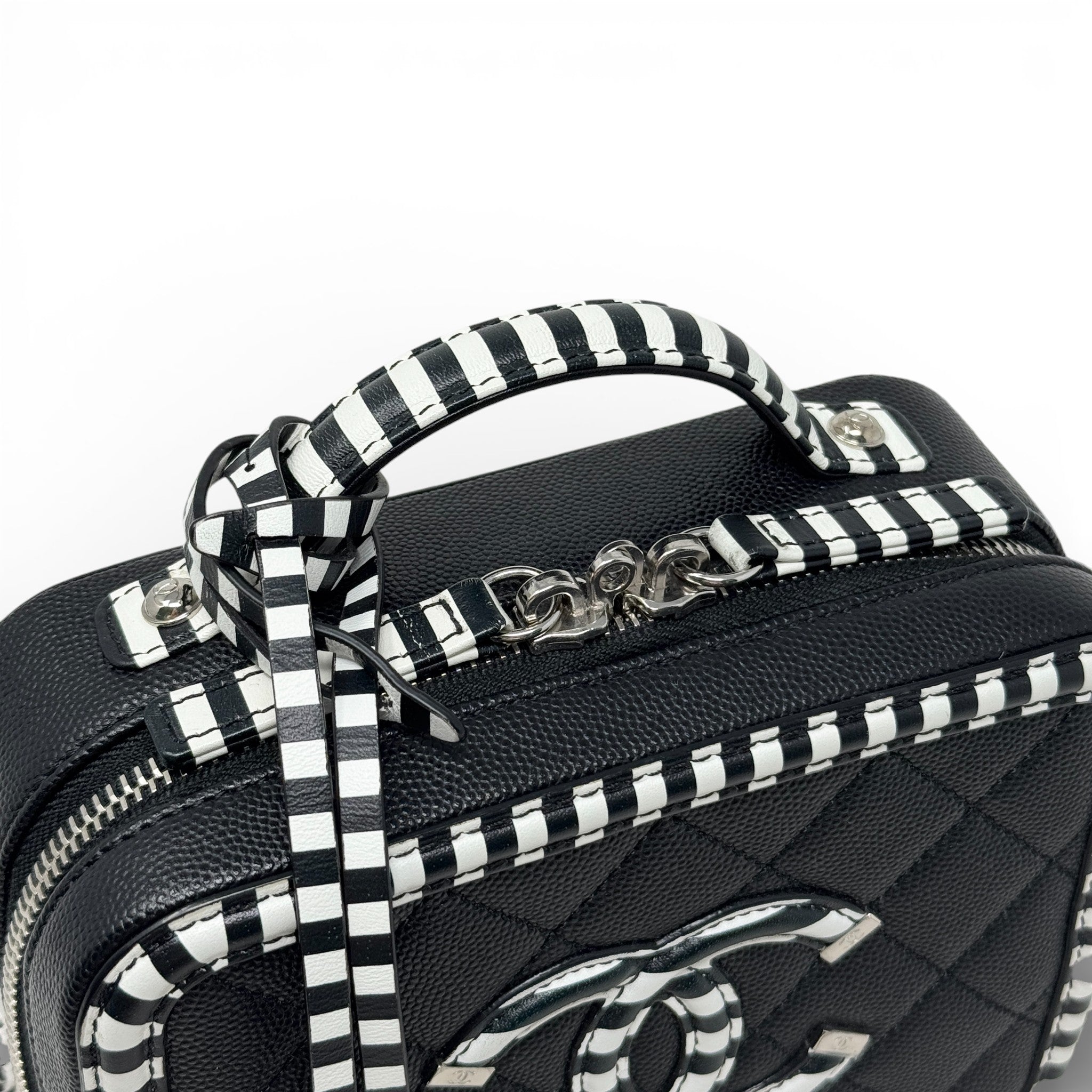 Chanel Black Small Filigree Vanity