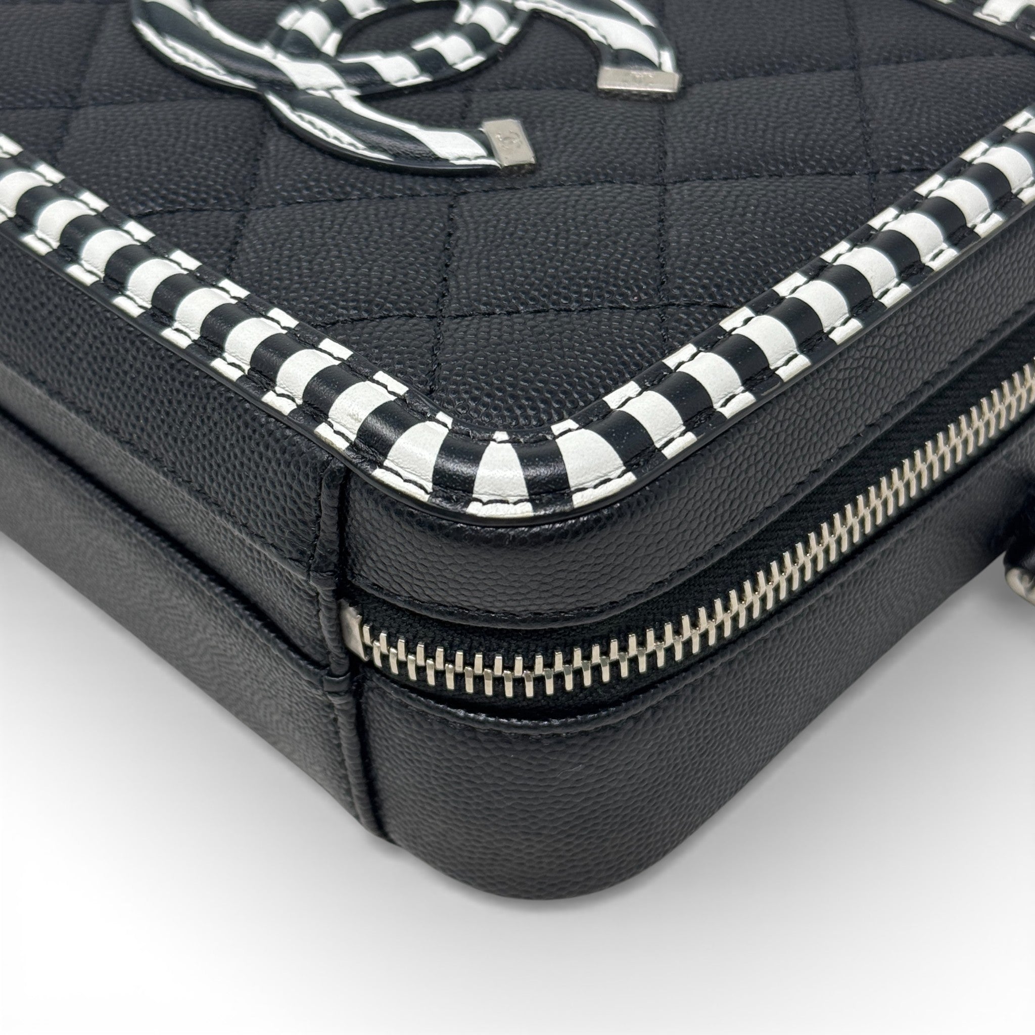 Chanel Black Small Filigree Vanity