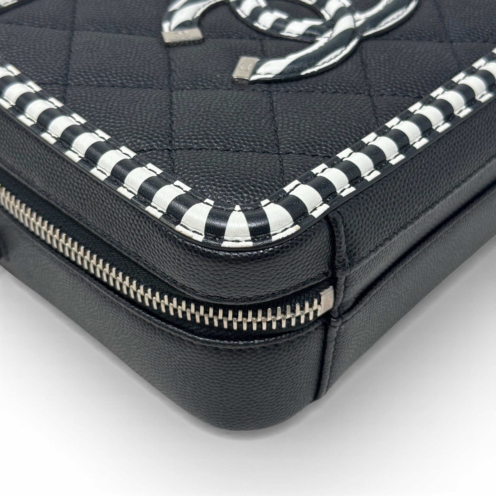 Chanel Black Small Filigree Vanity