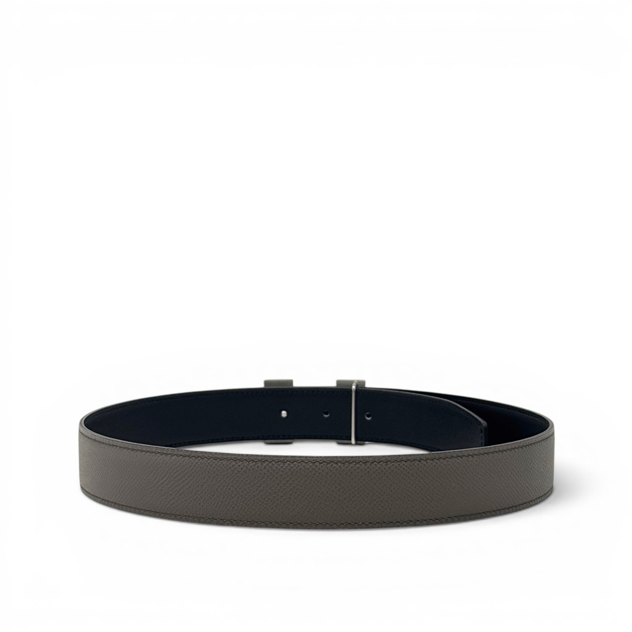 Hermes Etoupe/Noir Reversible Belt 32mm 75