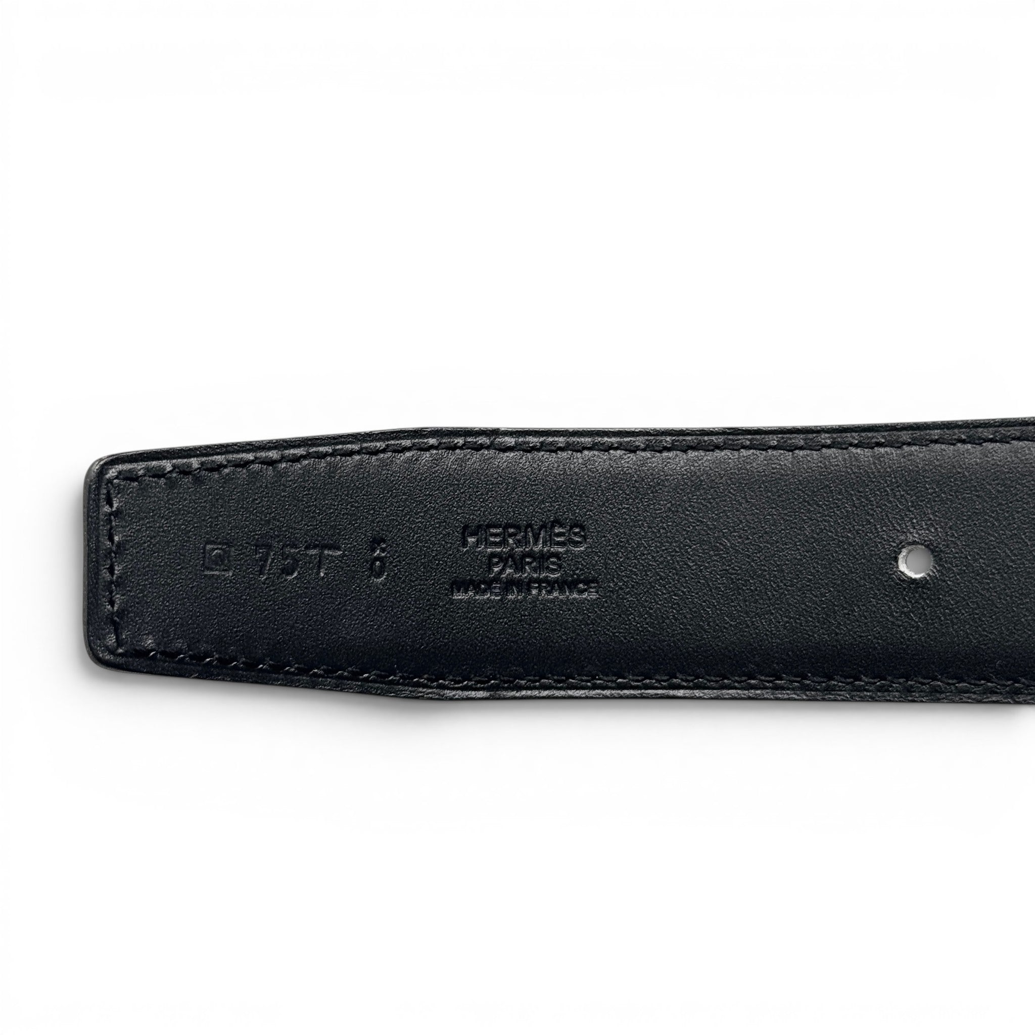 Hermes Etoupe/Noir Reversible Belt 32mm 75