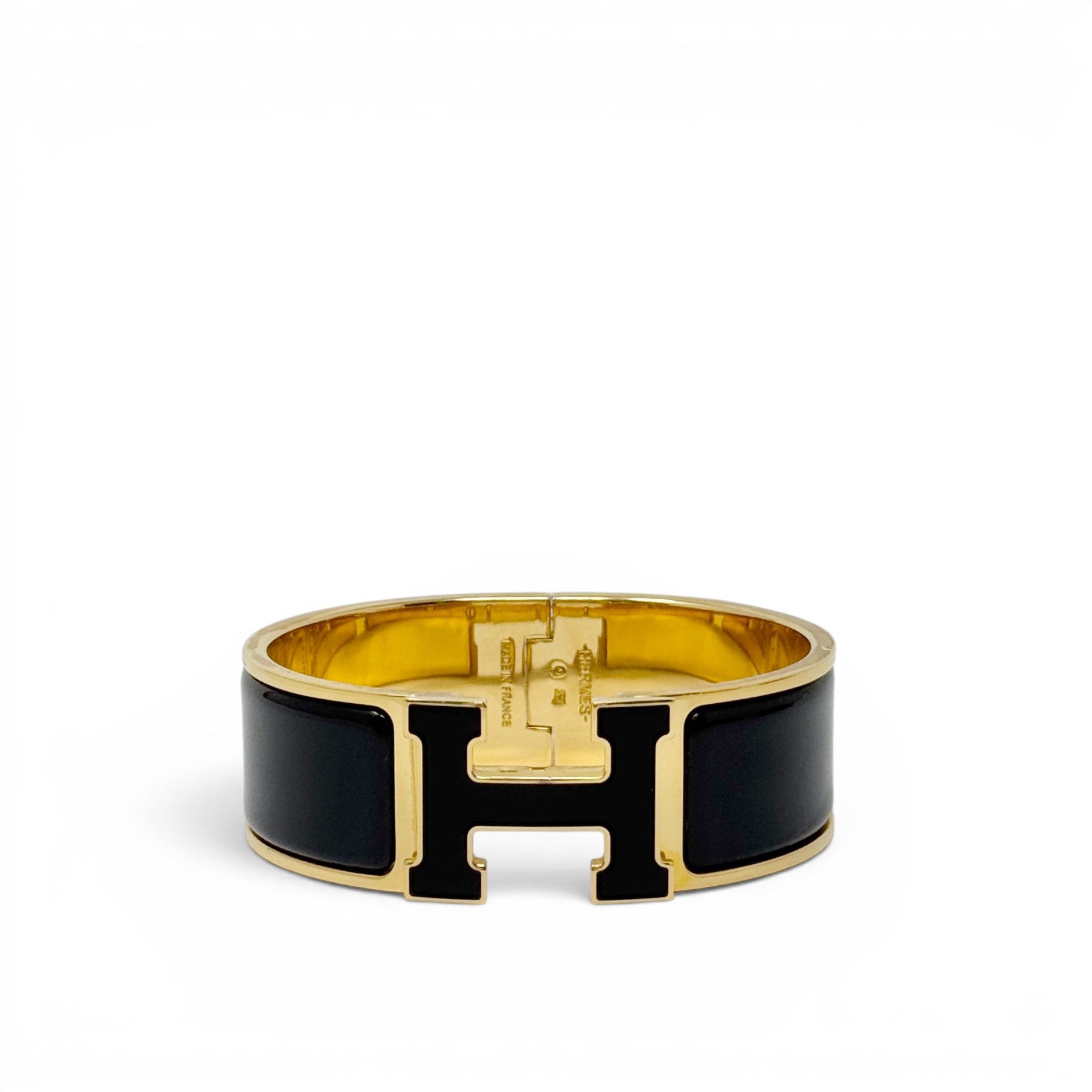 Hermes Noir Clic Clac H Bracelet GM
