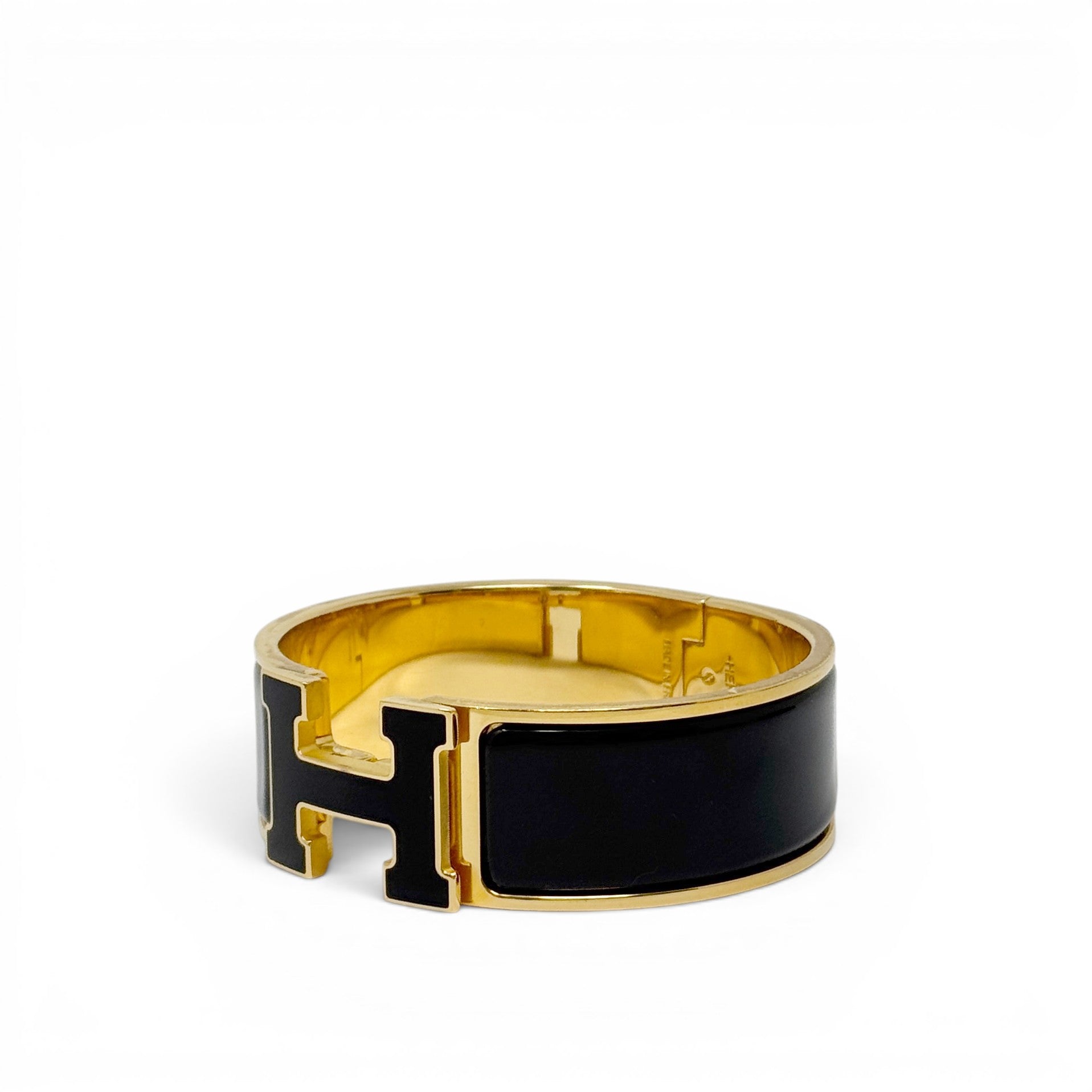 Hermes Noir Clic Clac H Bracelet GM