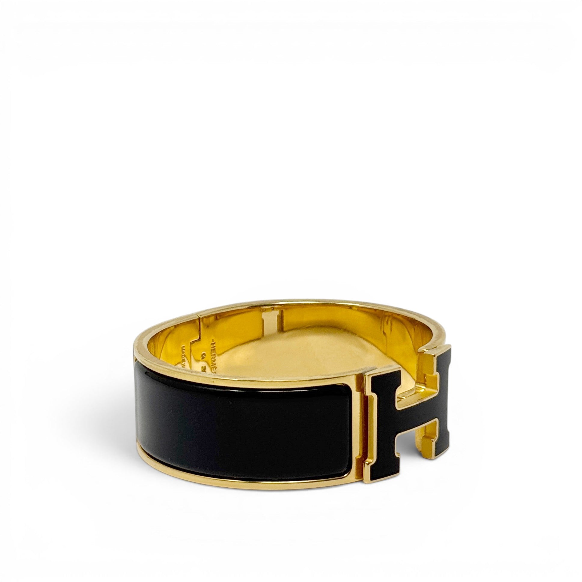Hermes Noir Clic Clac H Bracelet GM