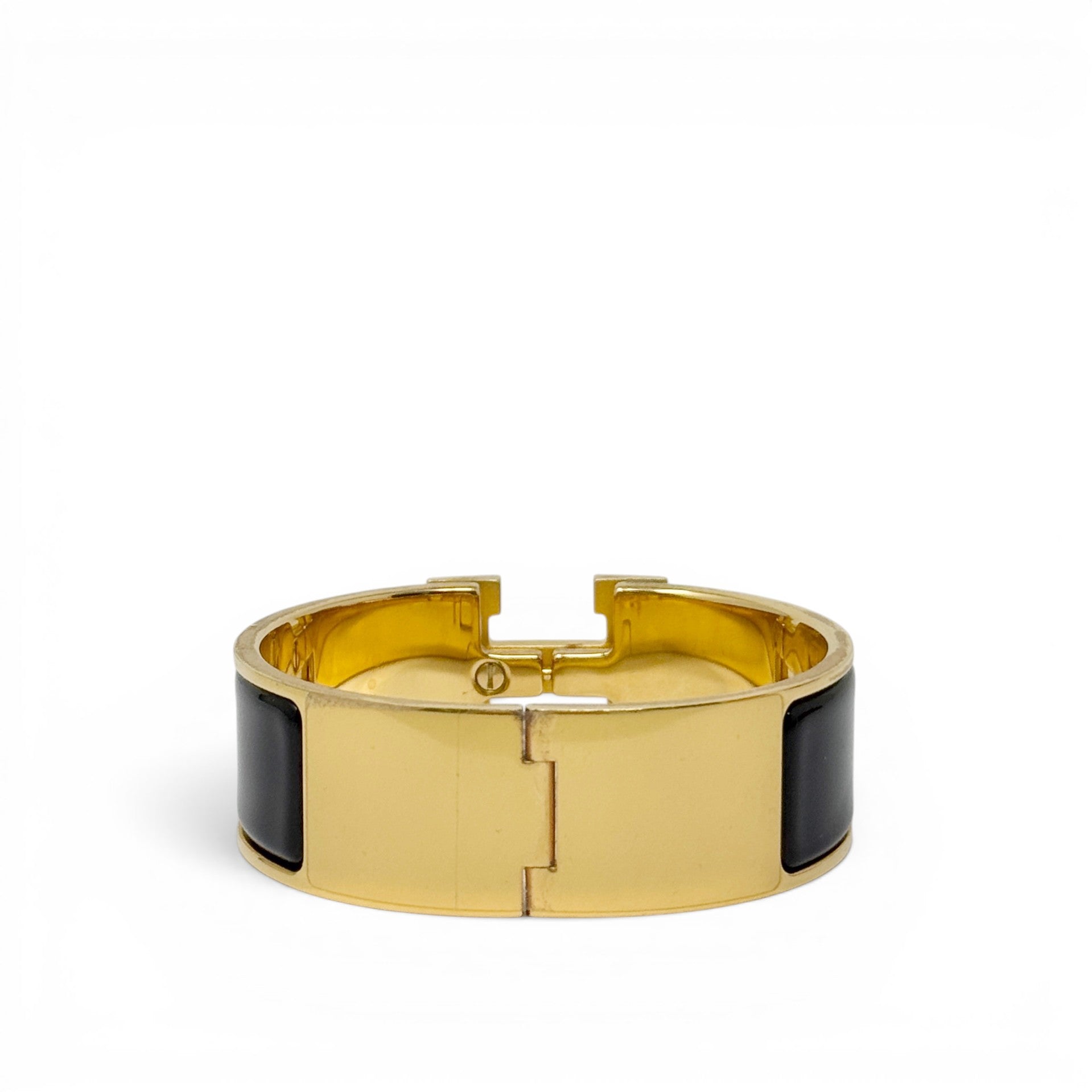 Hermes Noir Clic Clac H Bracelet GM
