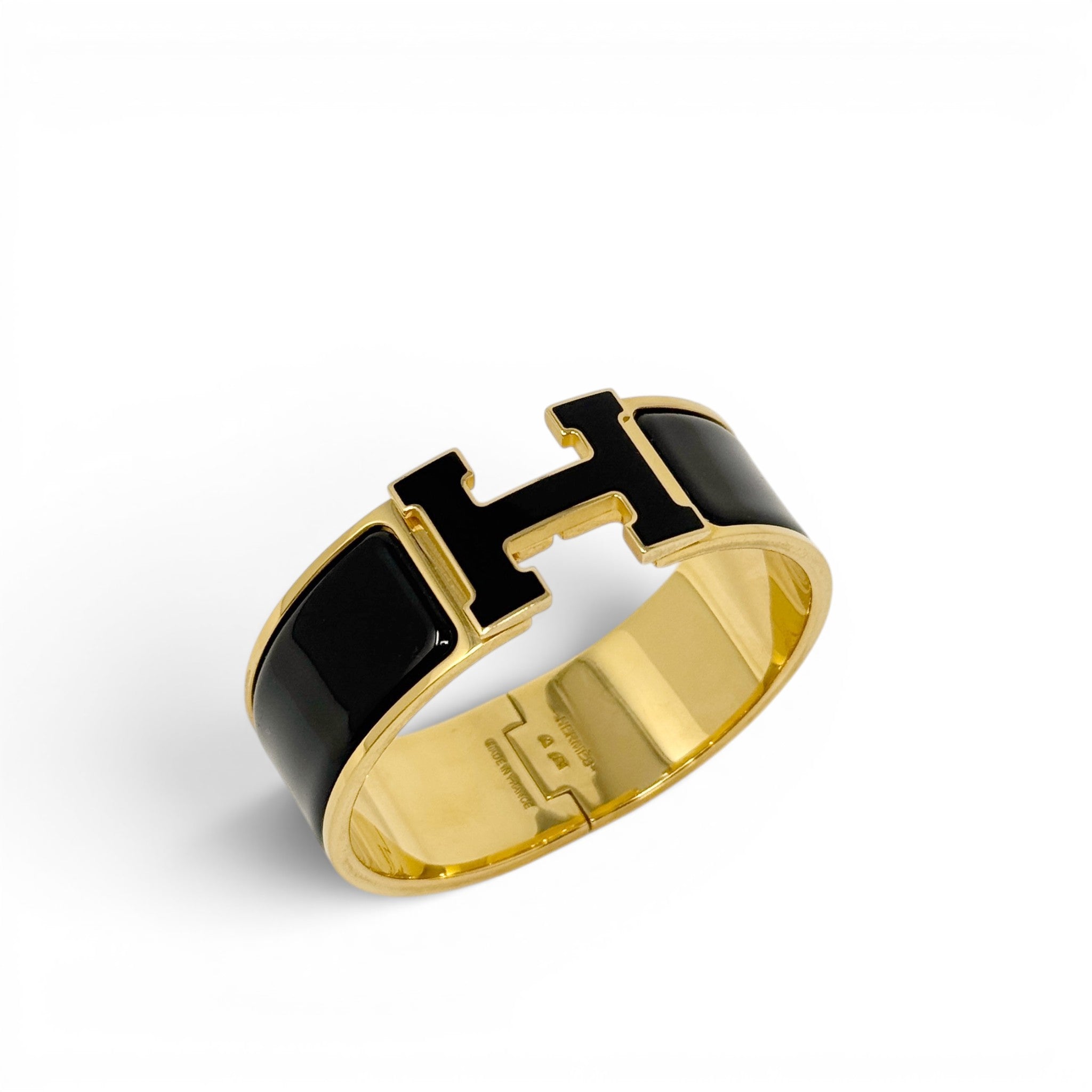 Hermes Noir Clic Clac H Bracelet GM