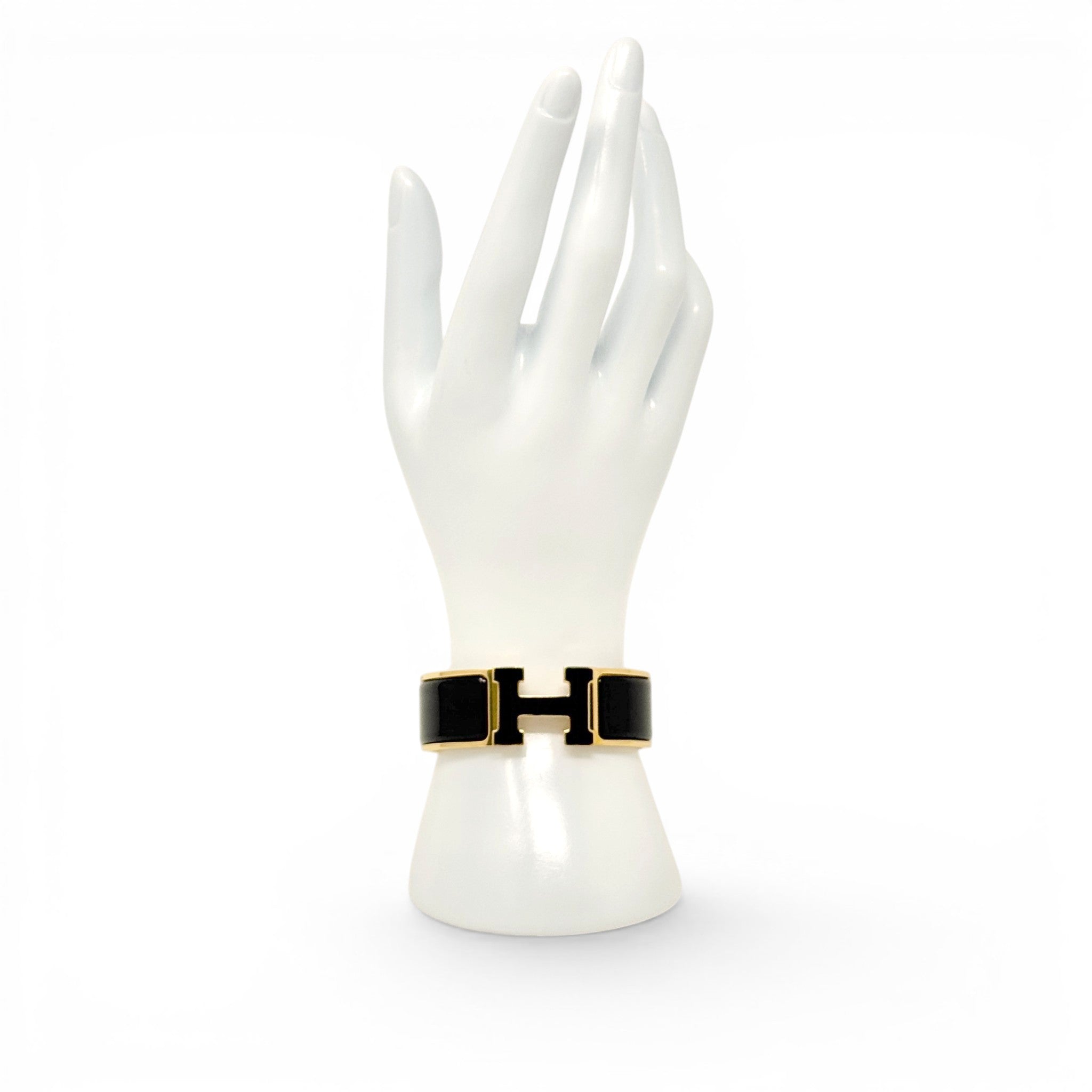 Hermes Noir Clic Clac H Bracelet GM