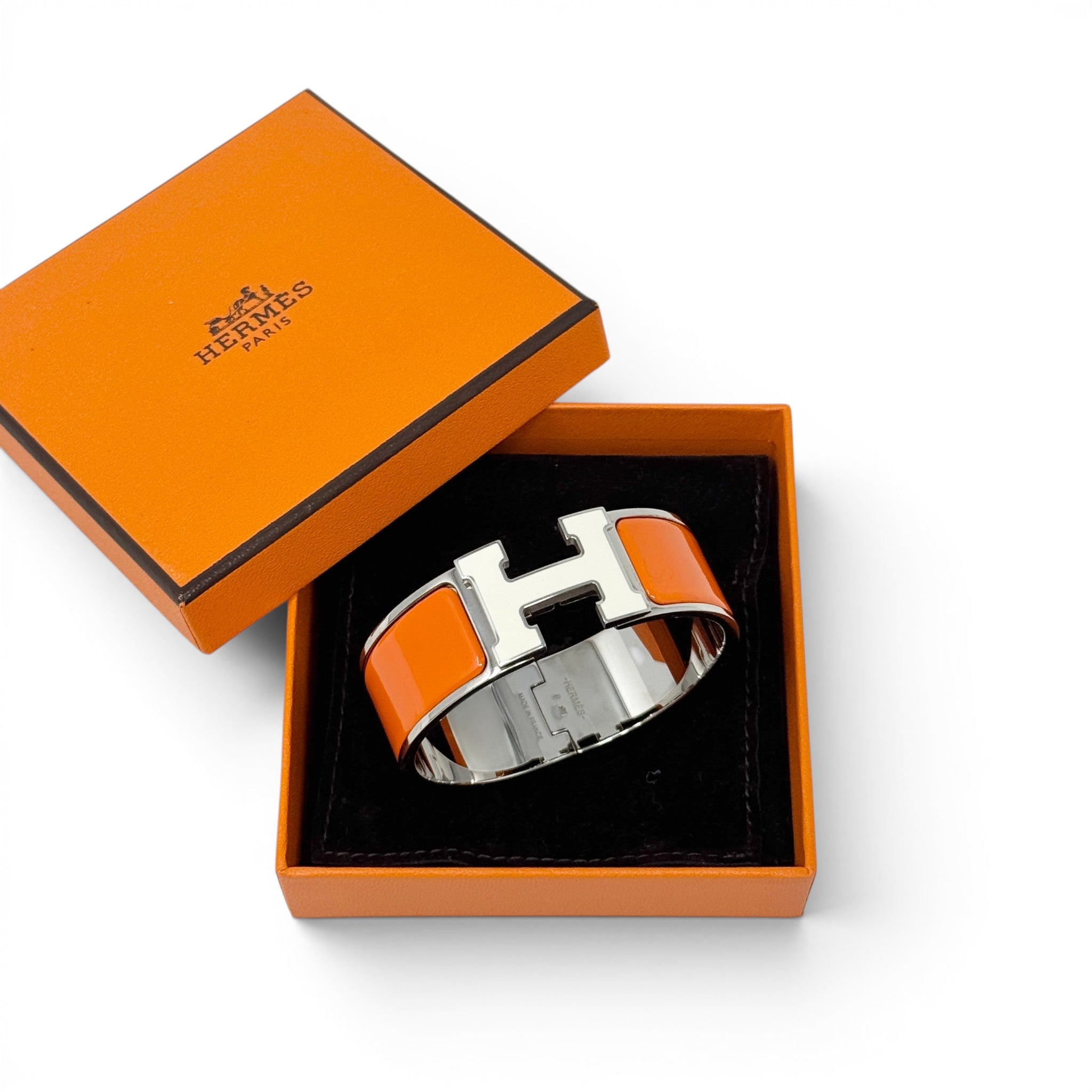 Hermes Orange Clic Clac H Bracelet GM
