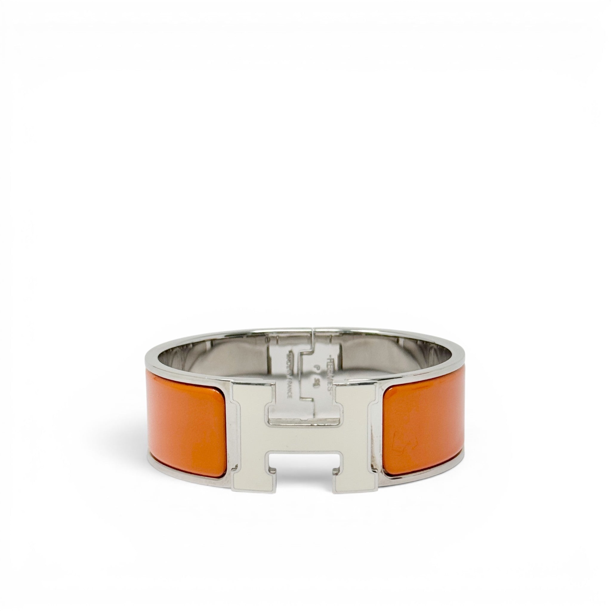 Hermes Orange Clic Clac H Bracelet GM