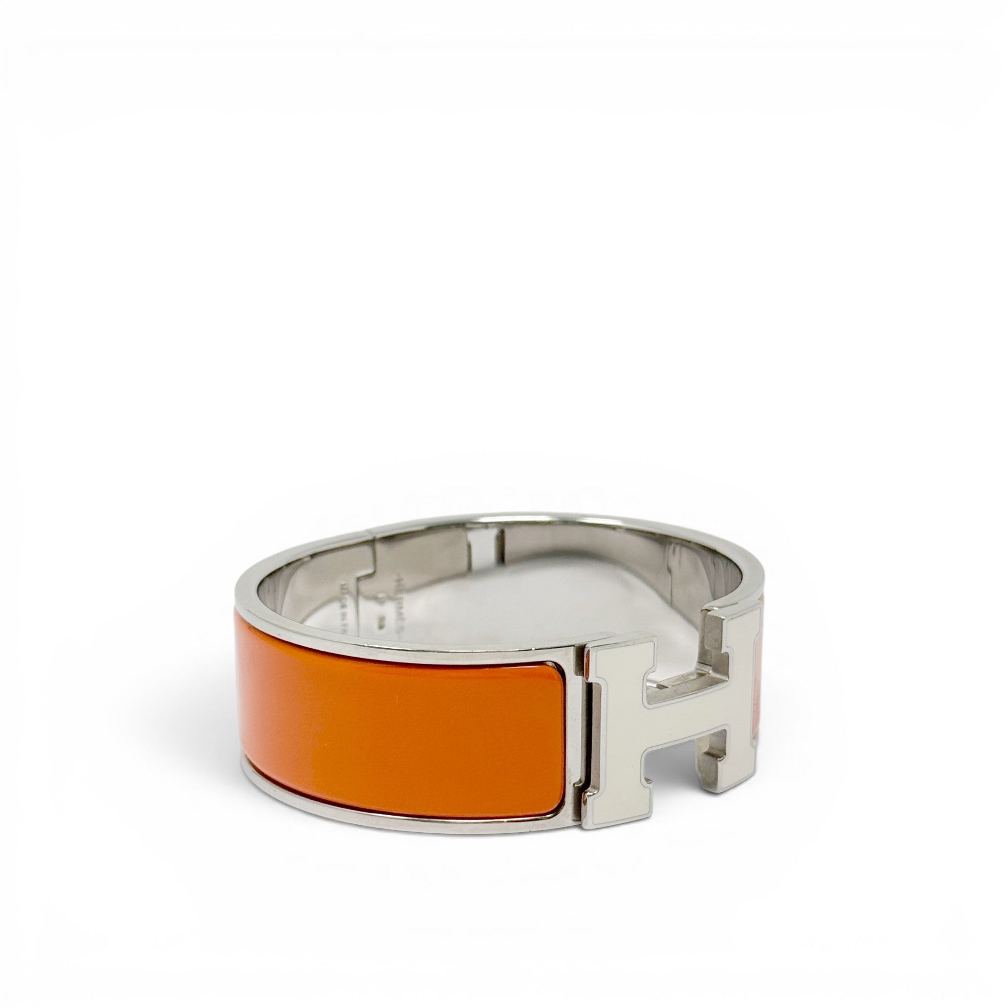 Hermes Orange Clic Clac H Bracelet GM