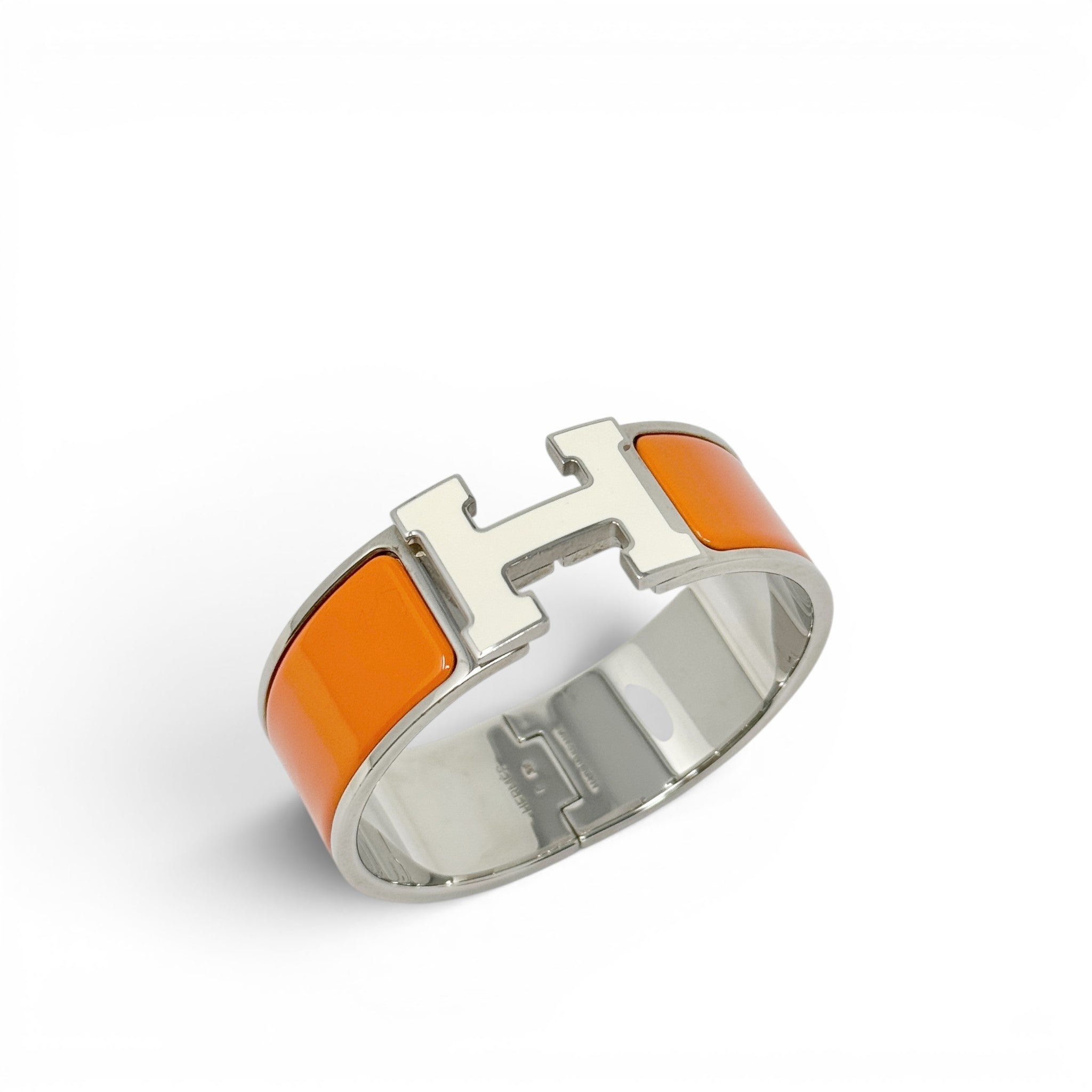 Hermes Orange Clic Clac H Bracelet GM