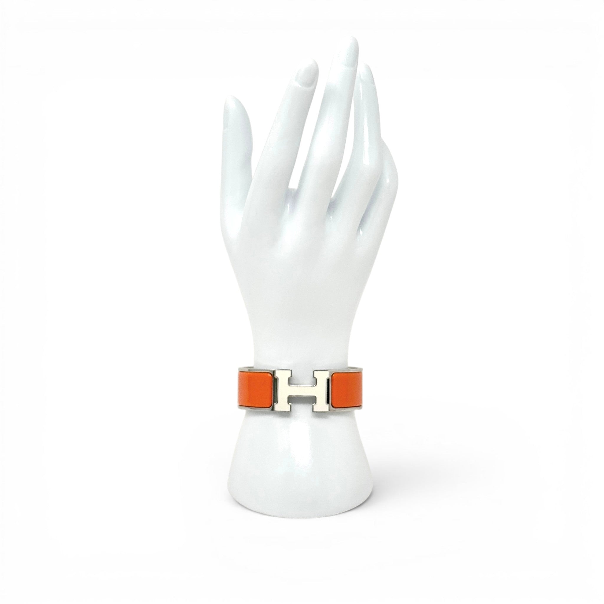 Hermes Orange Clic Clac H Bracelet GM