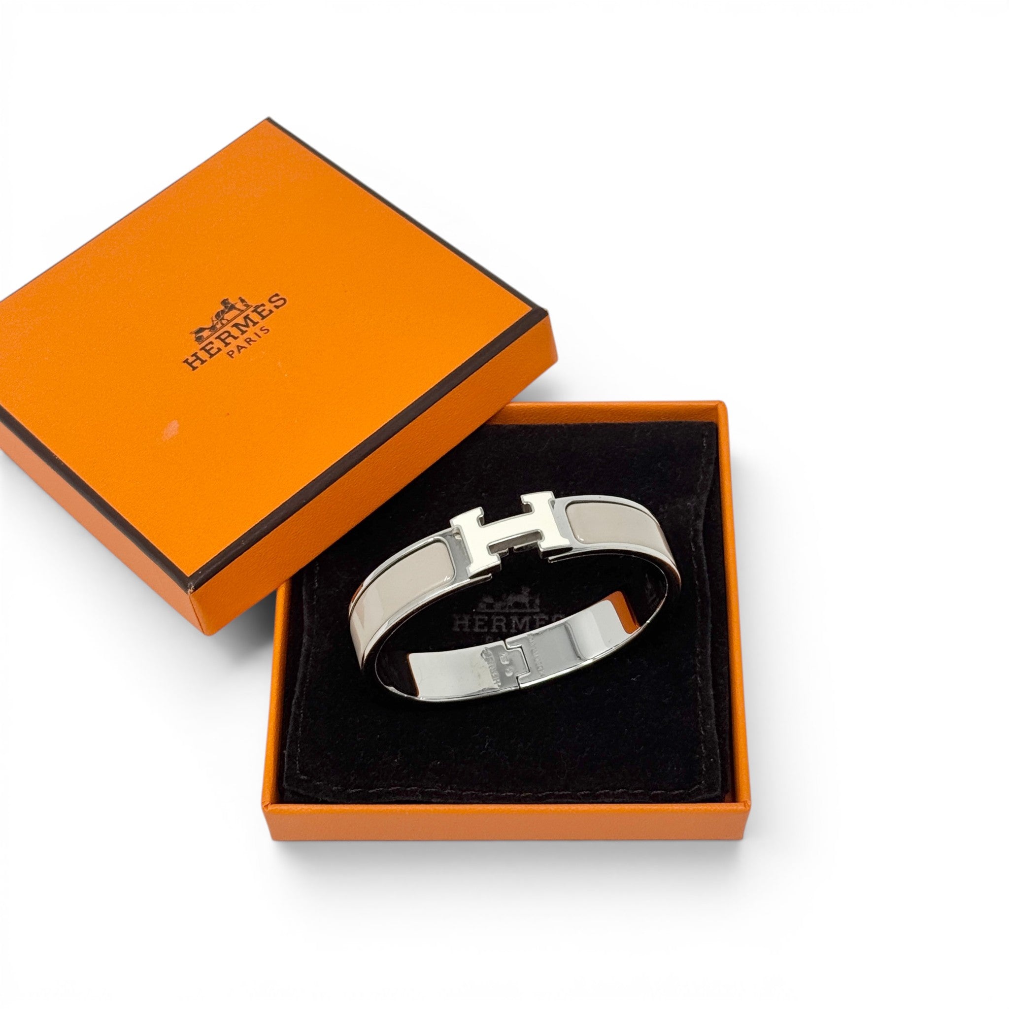 Hermes Grey Clic H Bracelet PM