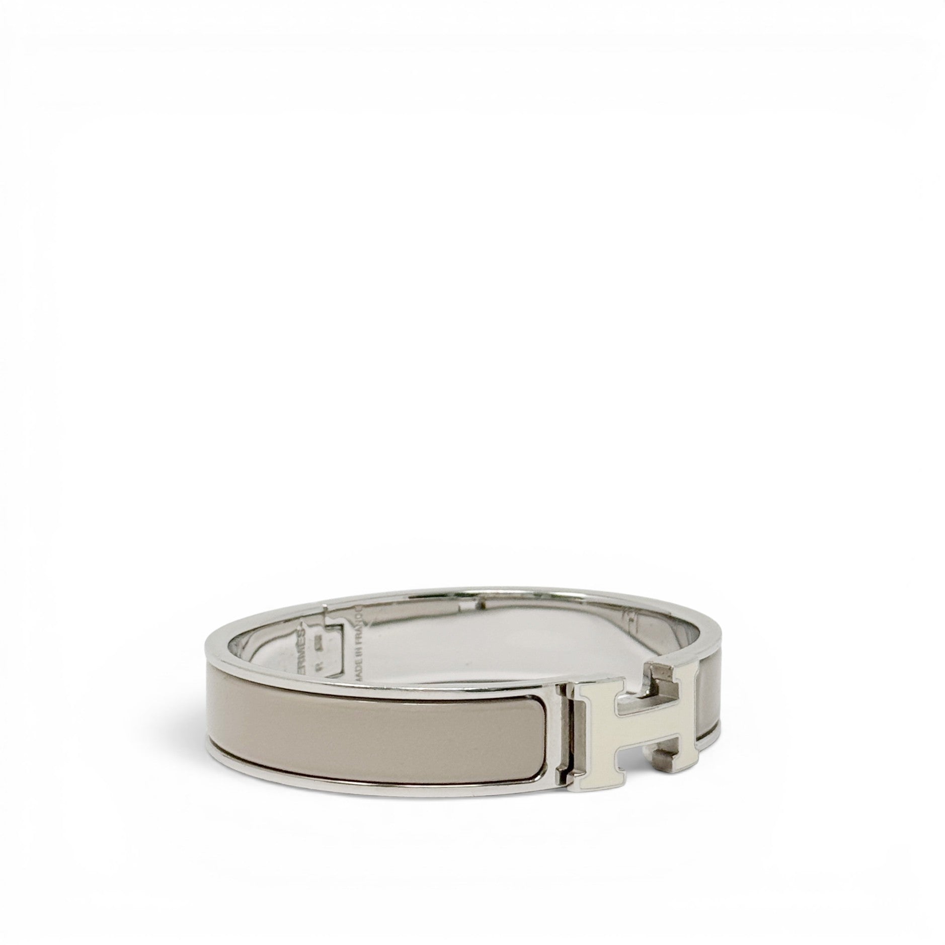 Hermes Grey Clic H Bracelet PM