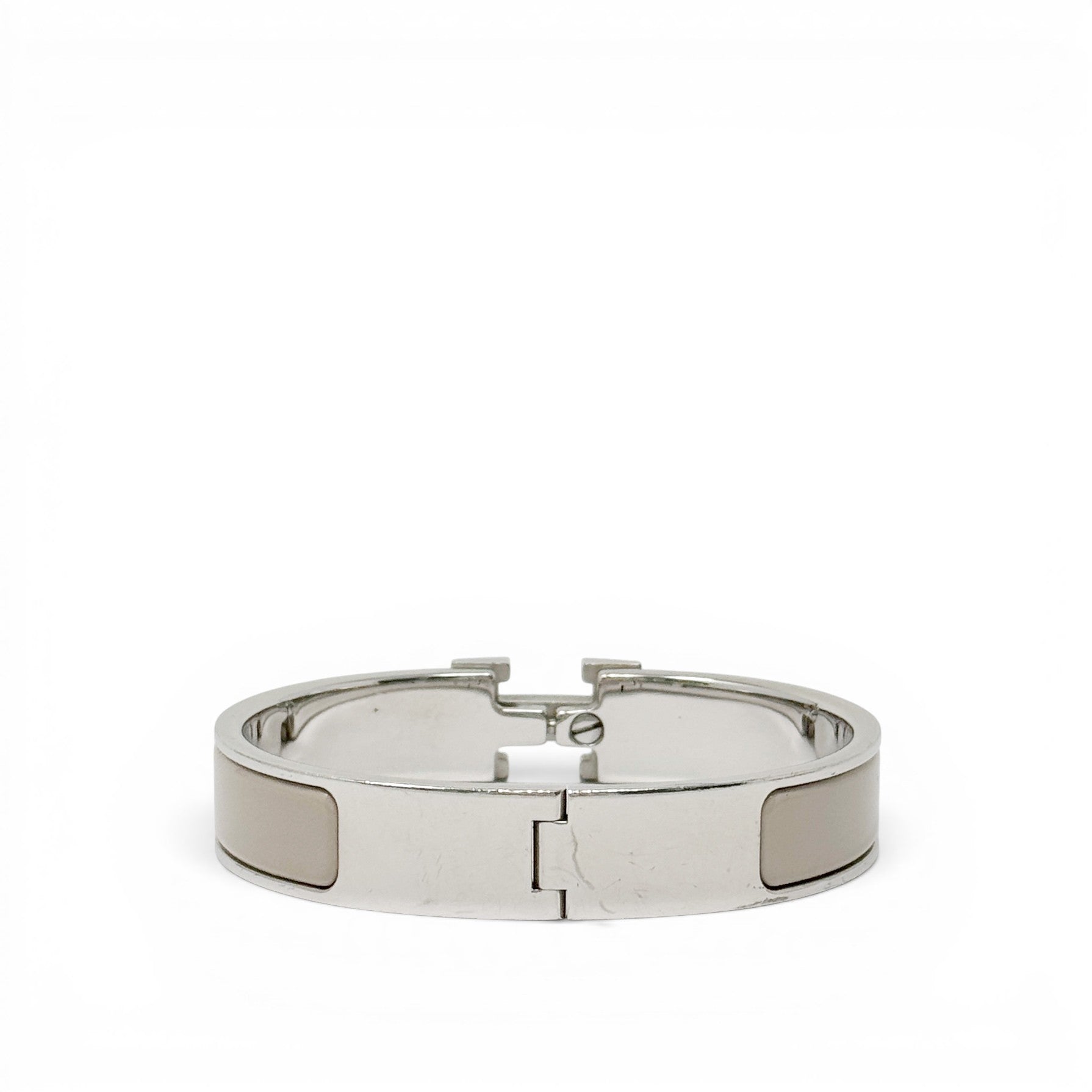 Hermes Grey Clic H Bracelet PM