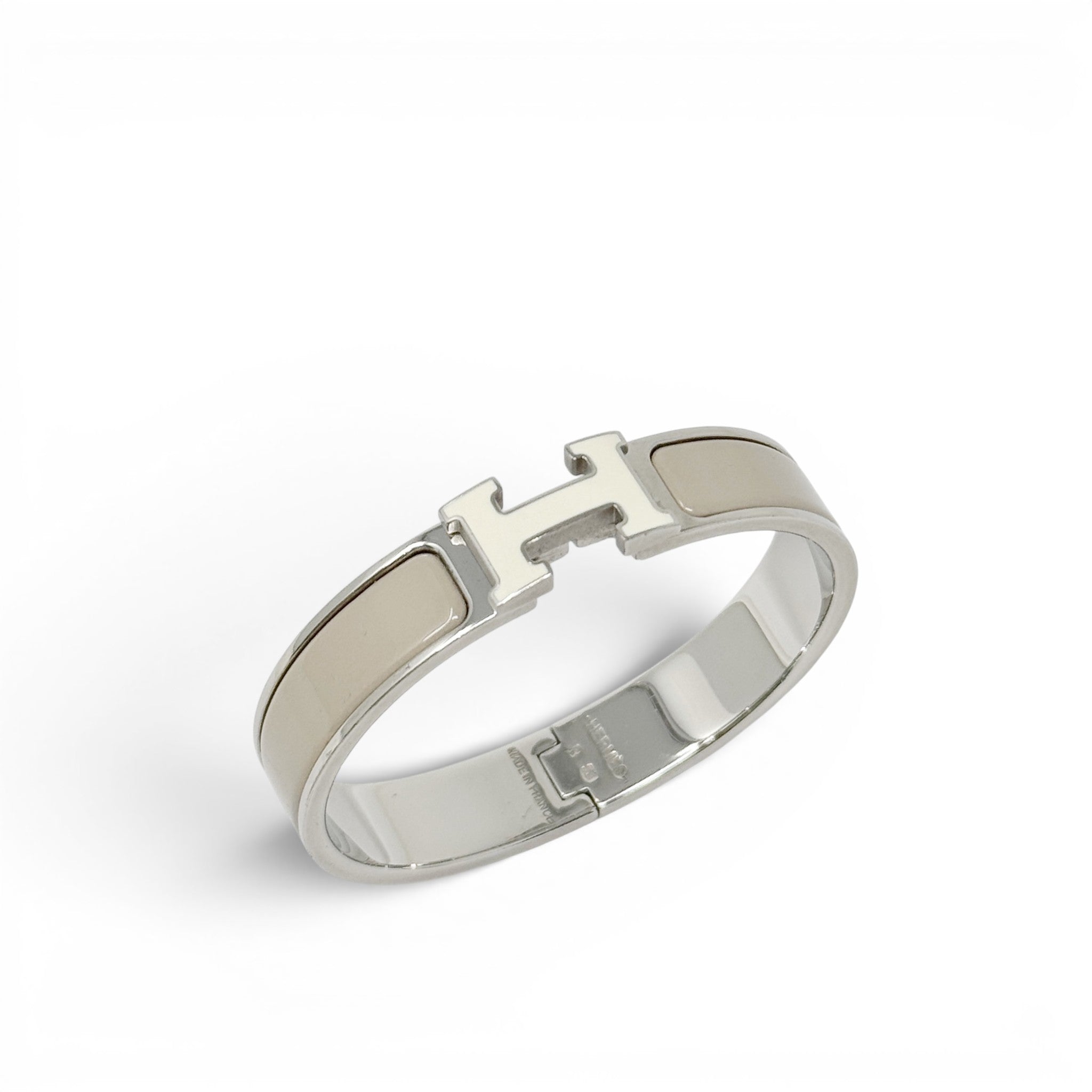 Hermes Grey Clic H Bracelet PM