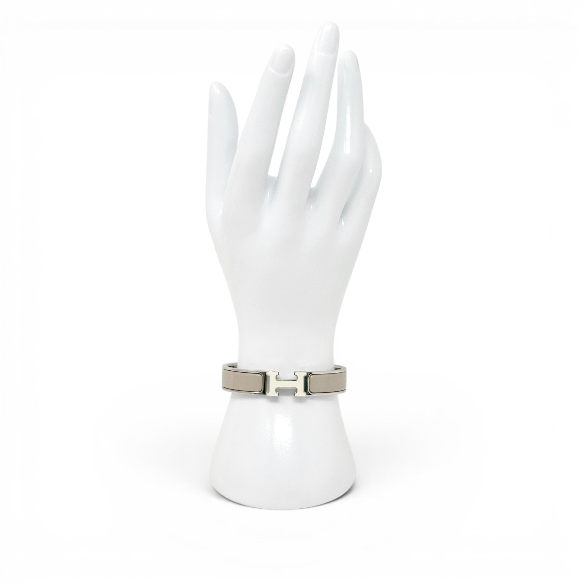 Hermes Grey Clic H Bracelet PM