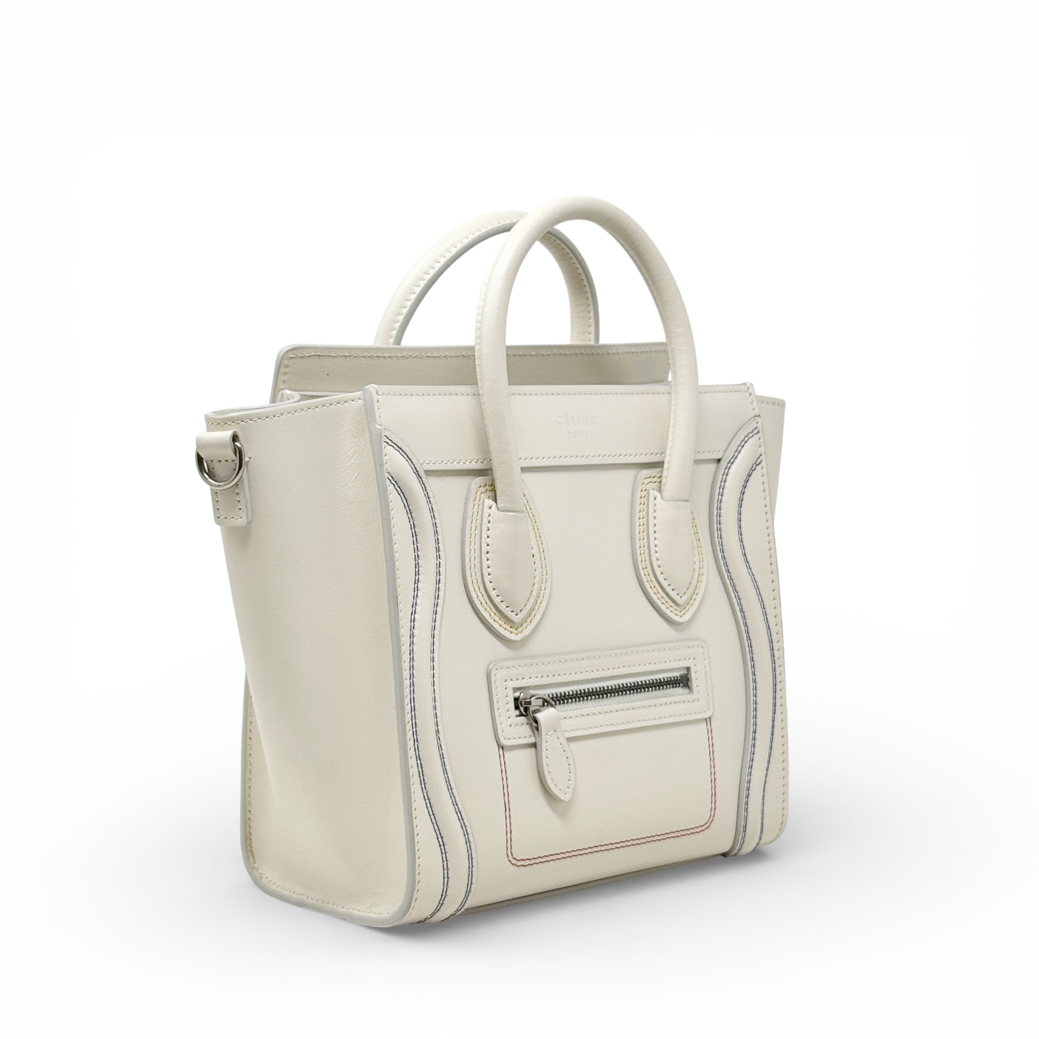 Celine White Nano Luggage Bag