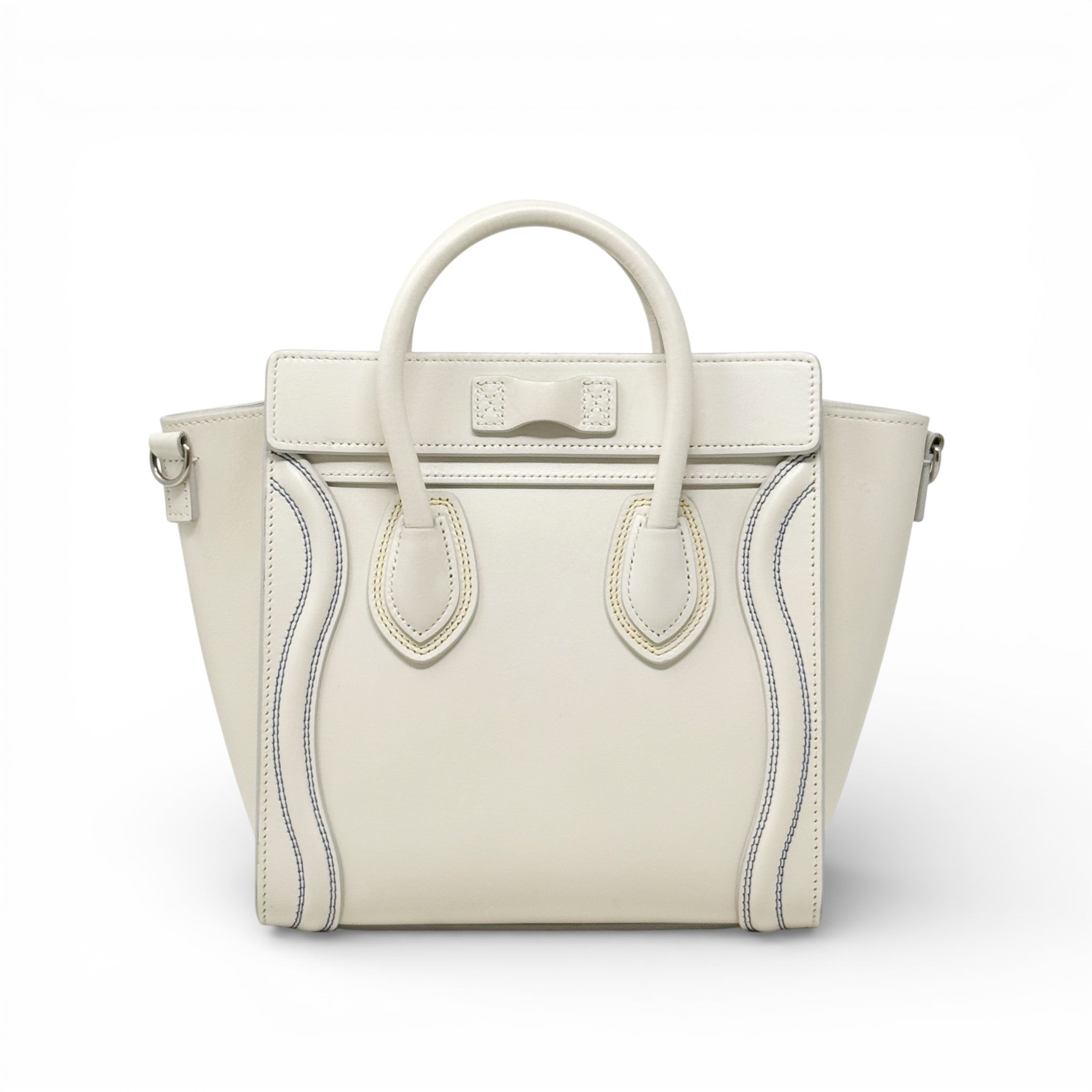 Celine White Nano Luggage Bag
