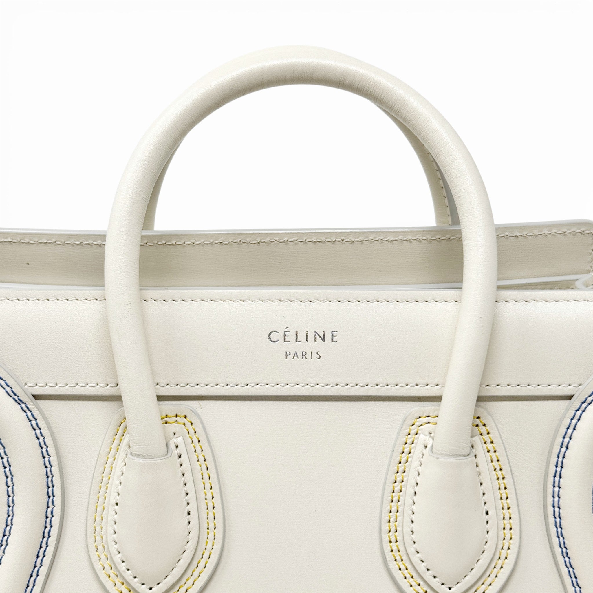 Celine White Nano Luggage Bag