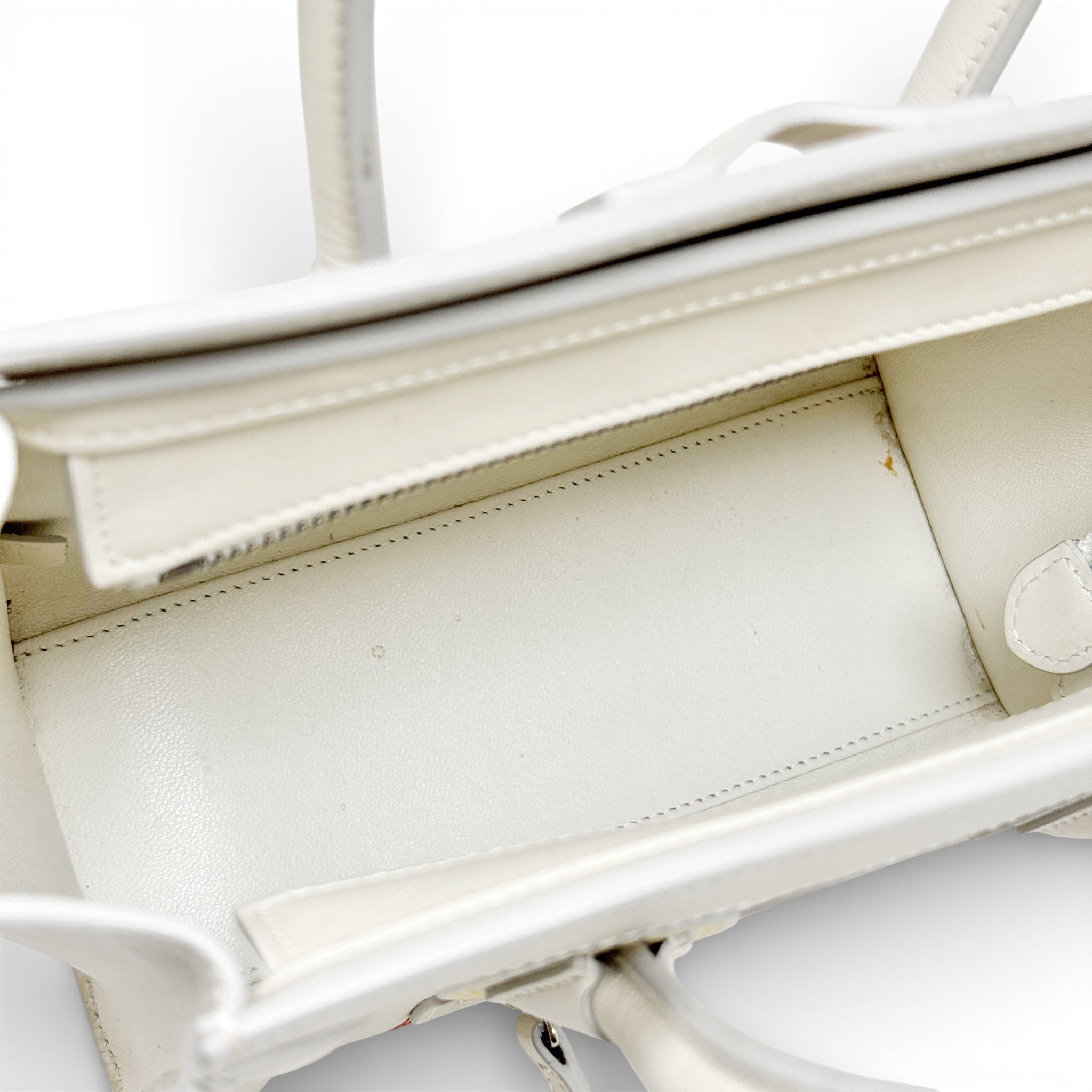 Celine White Nano Luggage Bag