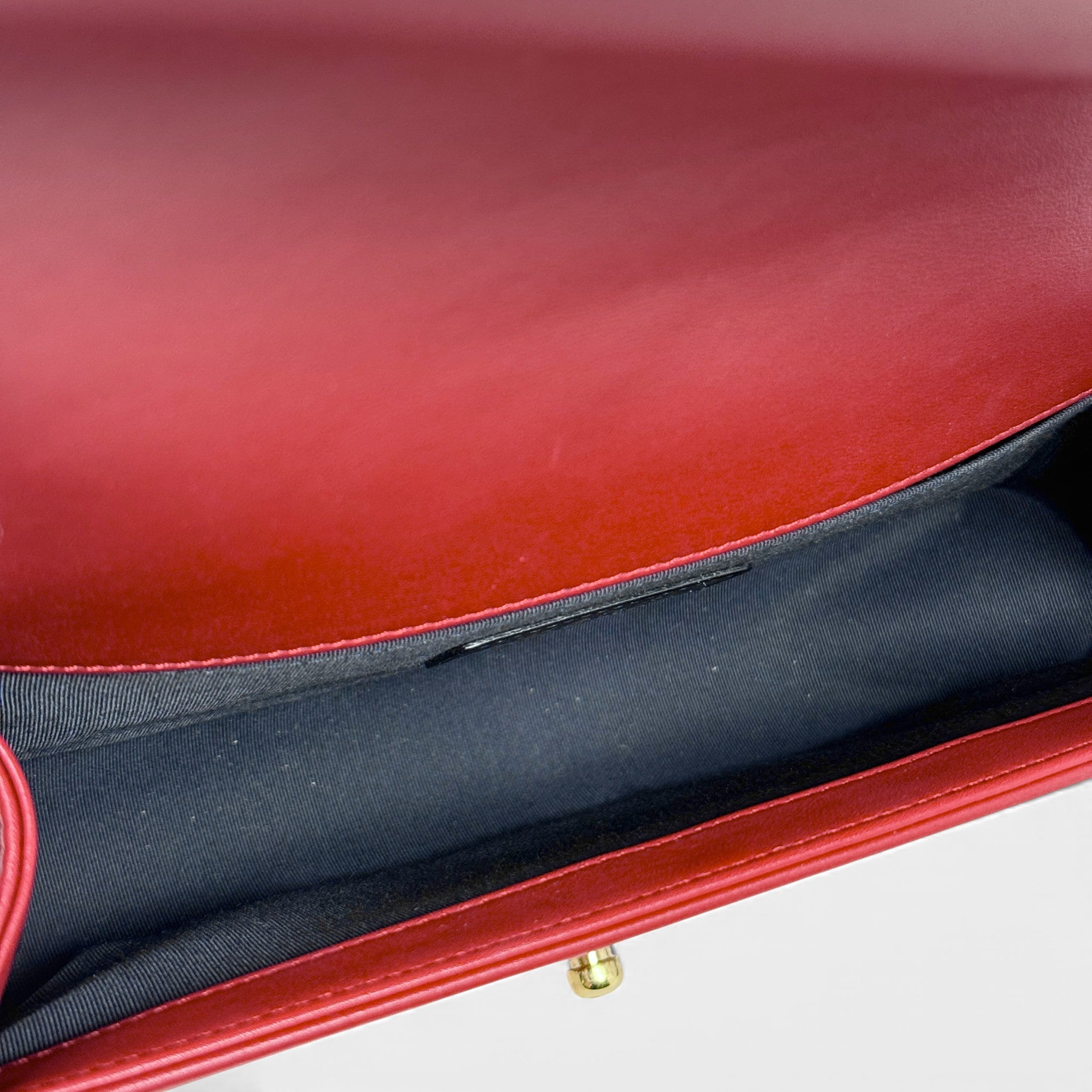 Chanel Red Chevron Medium Boy Bag