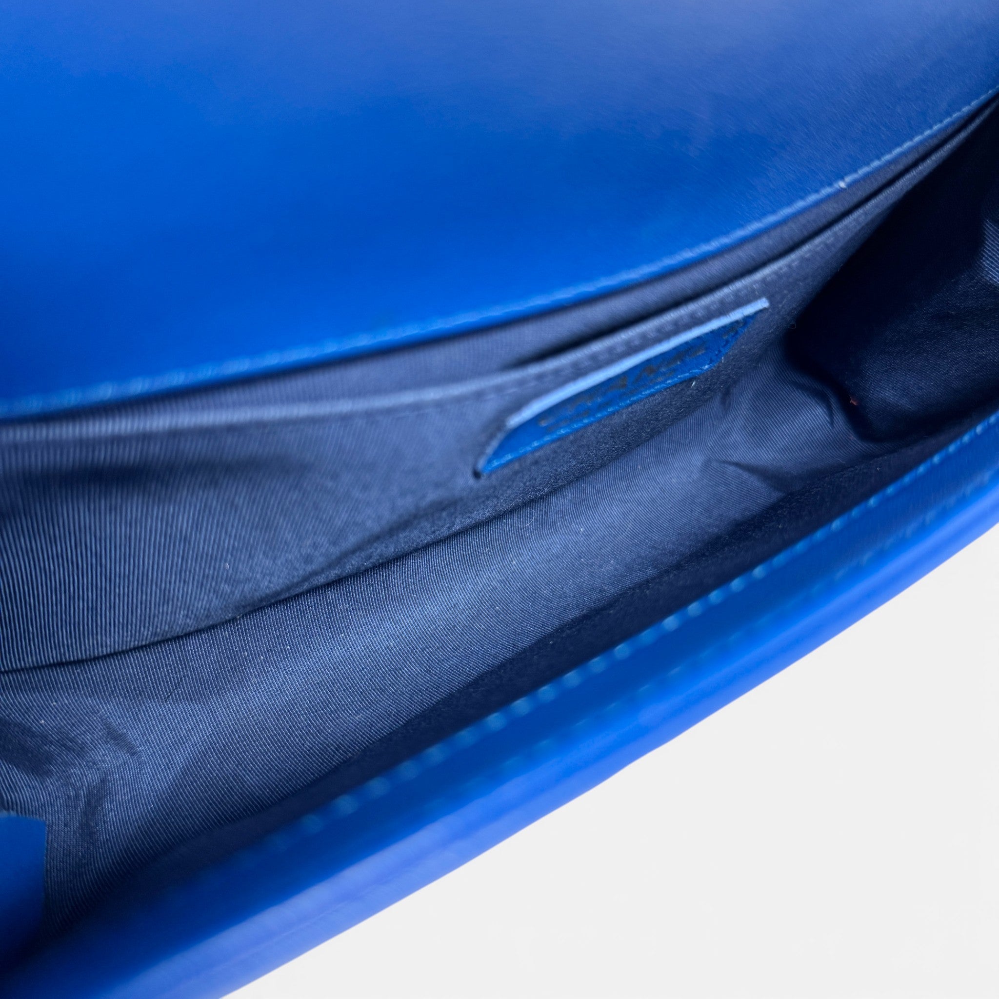 Chanel Blue Chevron Medium Boy Bag