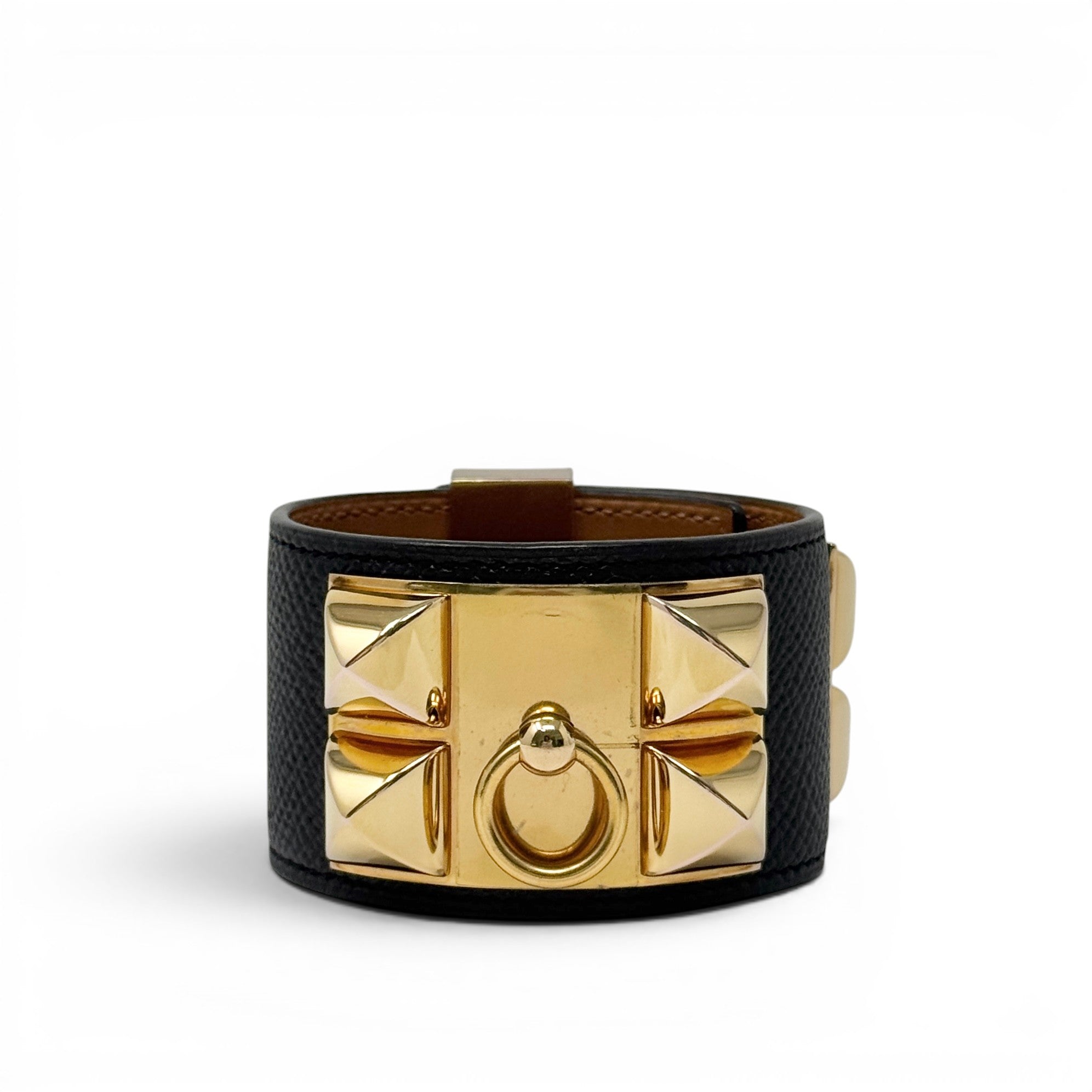 Hermes Noir Epsom Collier De Chien Bracelet T2